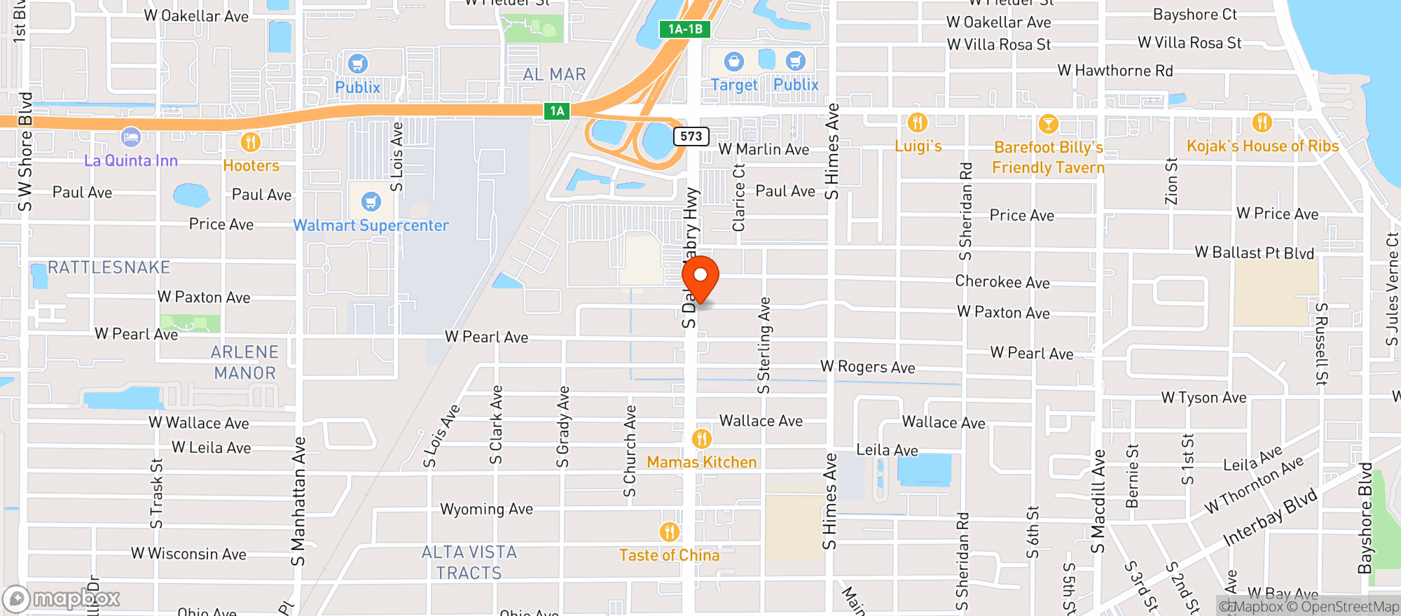 Map showing Kroger