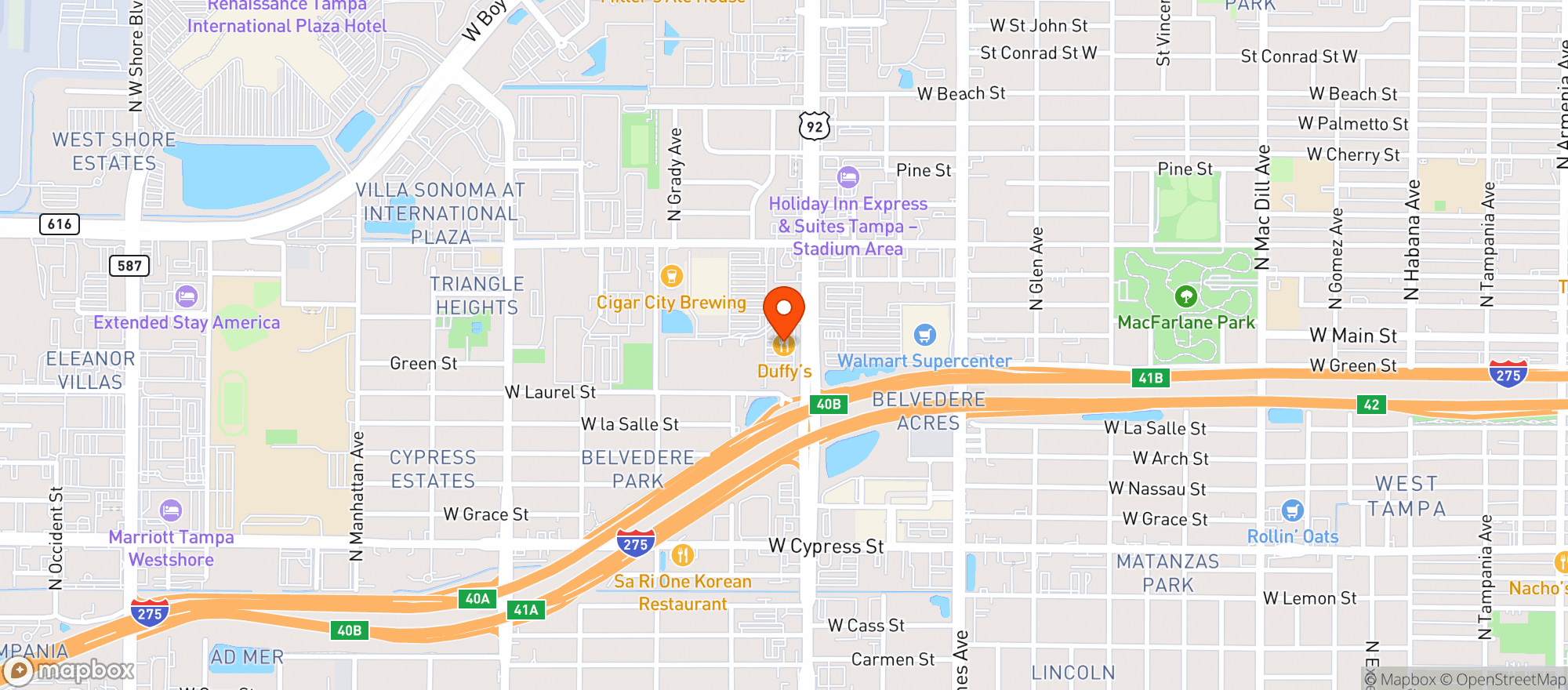 Map showing Duffys Sports Grill #10577
