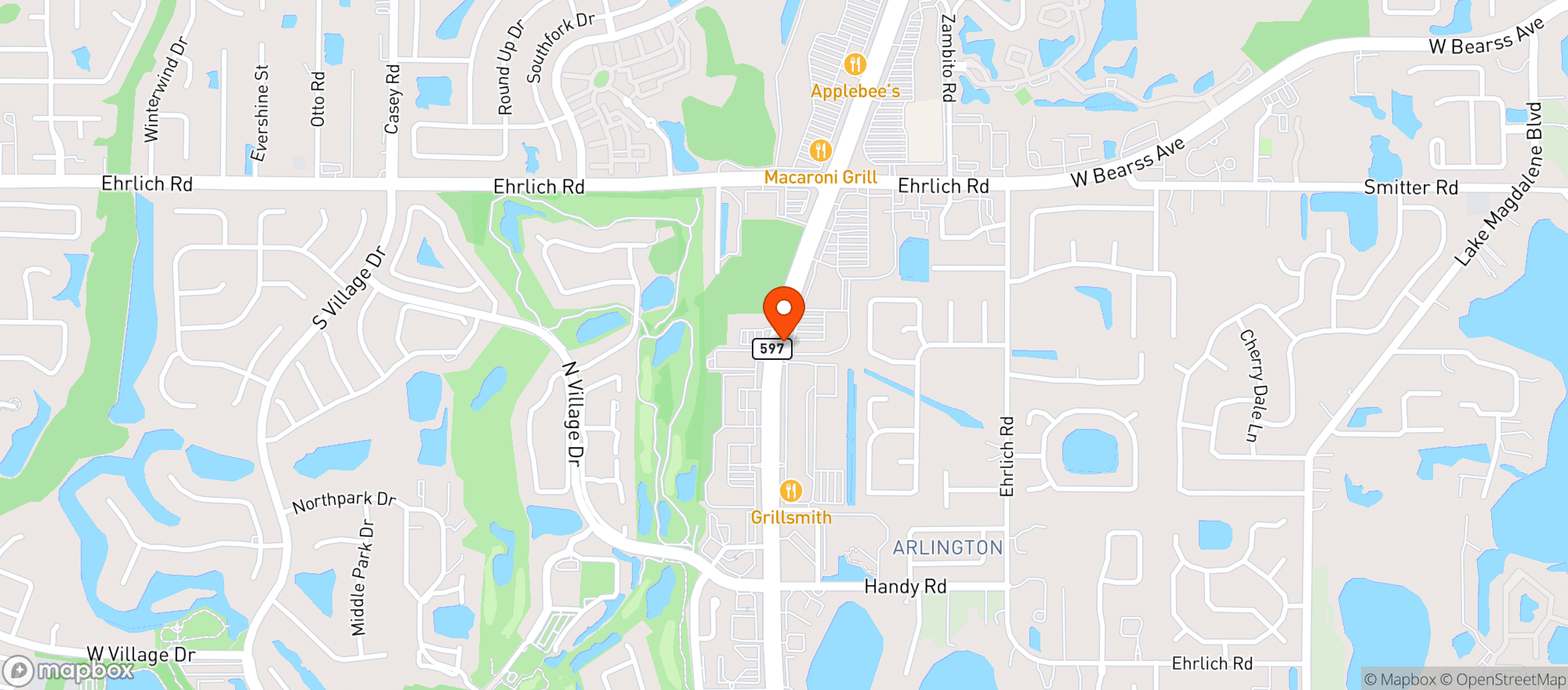 Map showing Mandolas Italian Kitchen