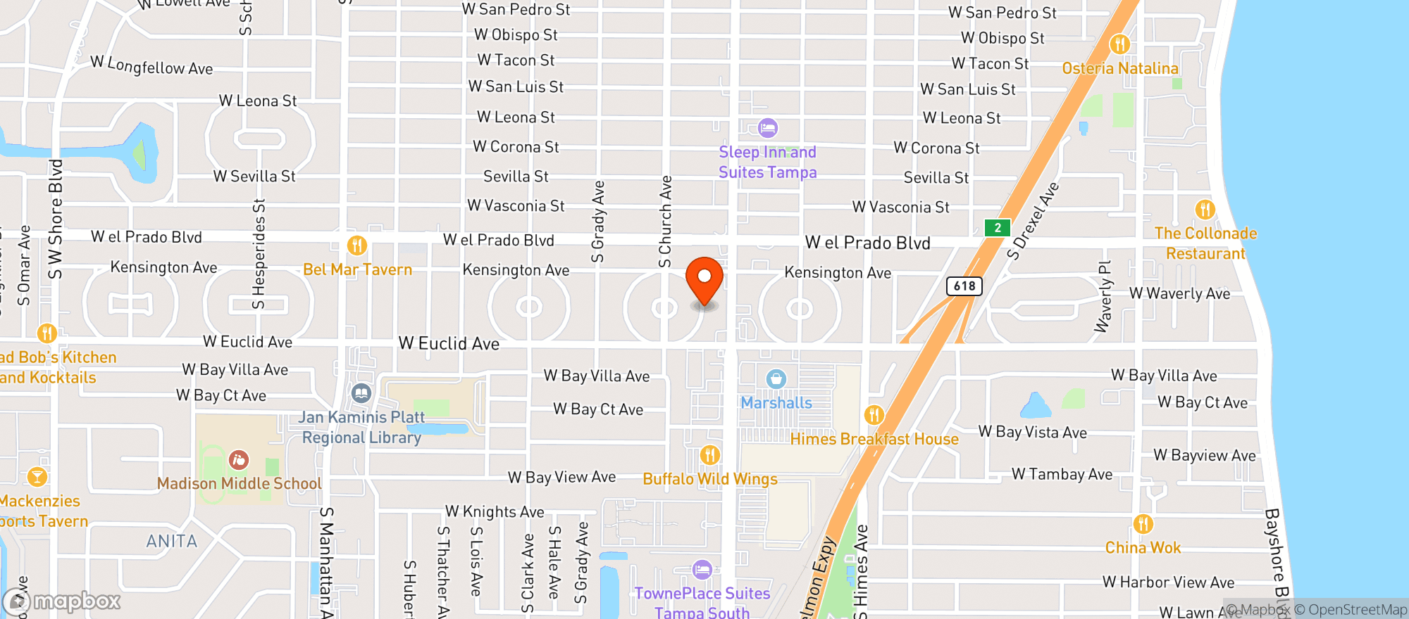 Map showing Rainbow Food Mart