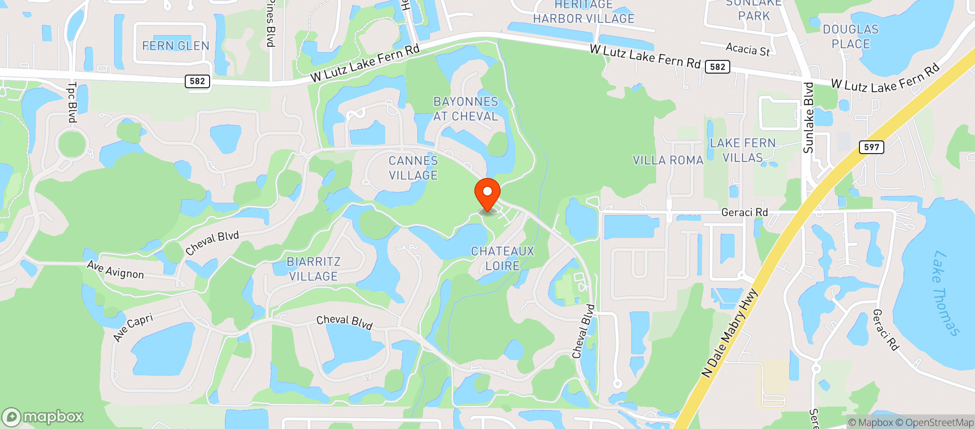 Map showing Cheval Golf Club