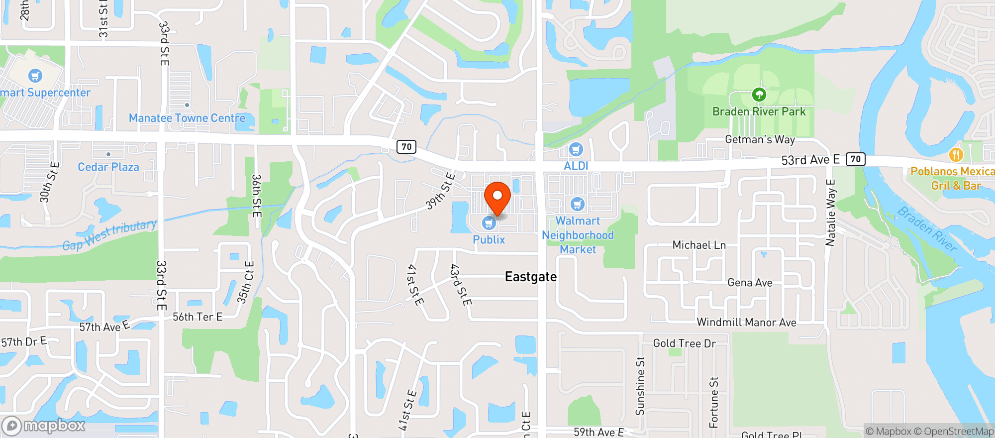 Map showing Publix Super Market