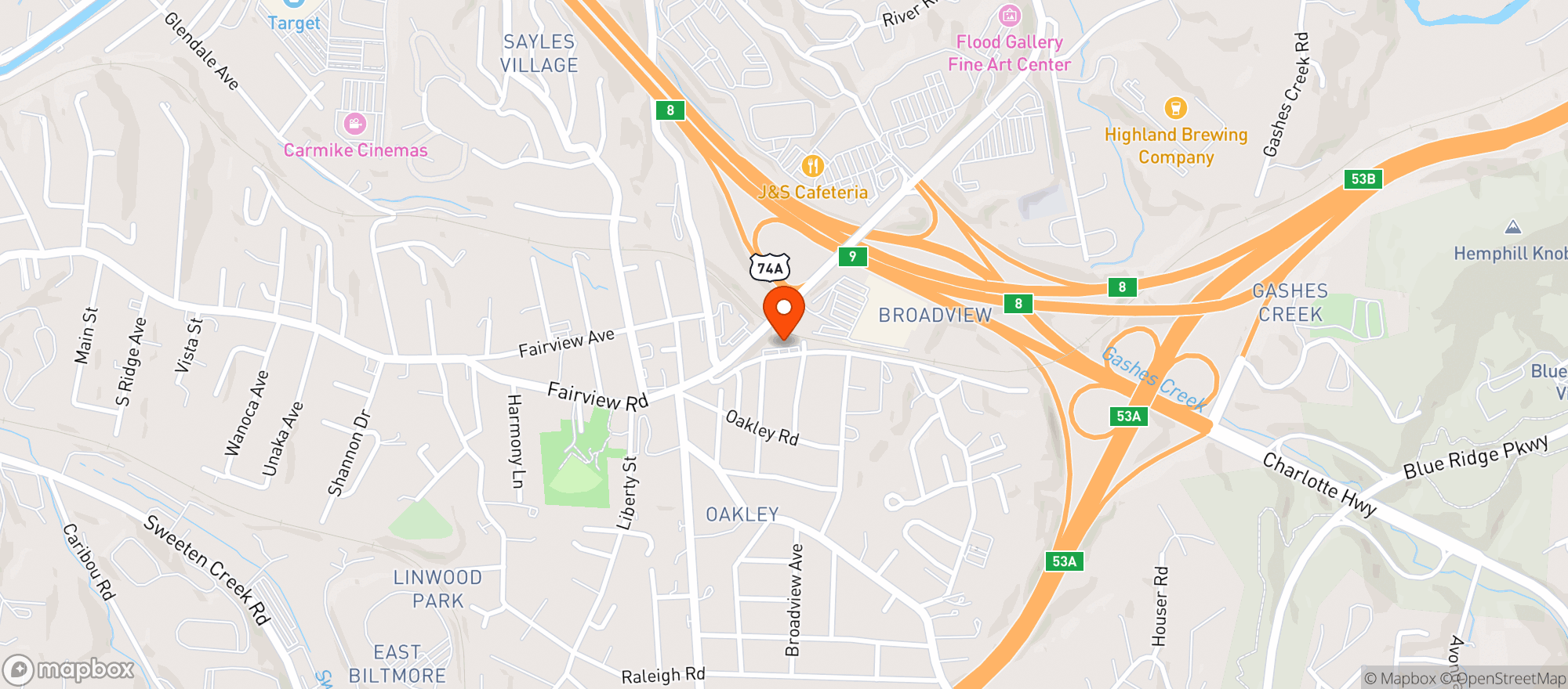 Map showing Fairview Tavern