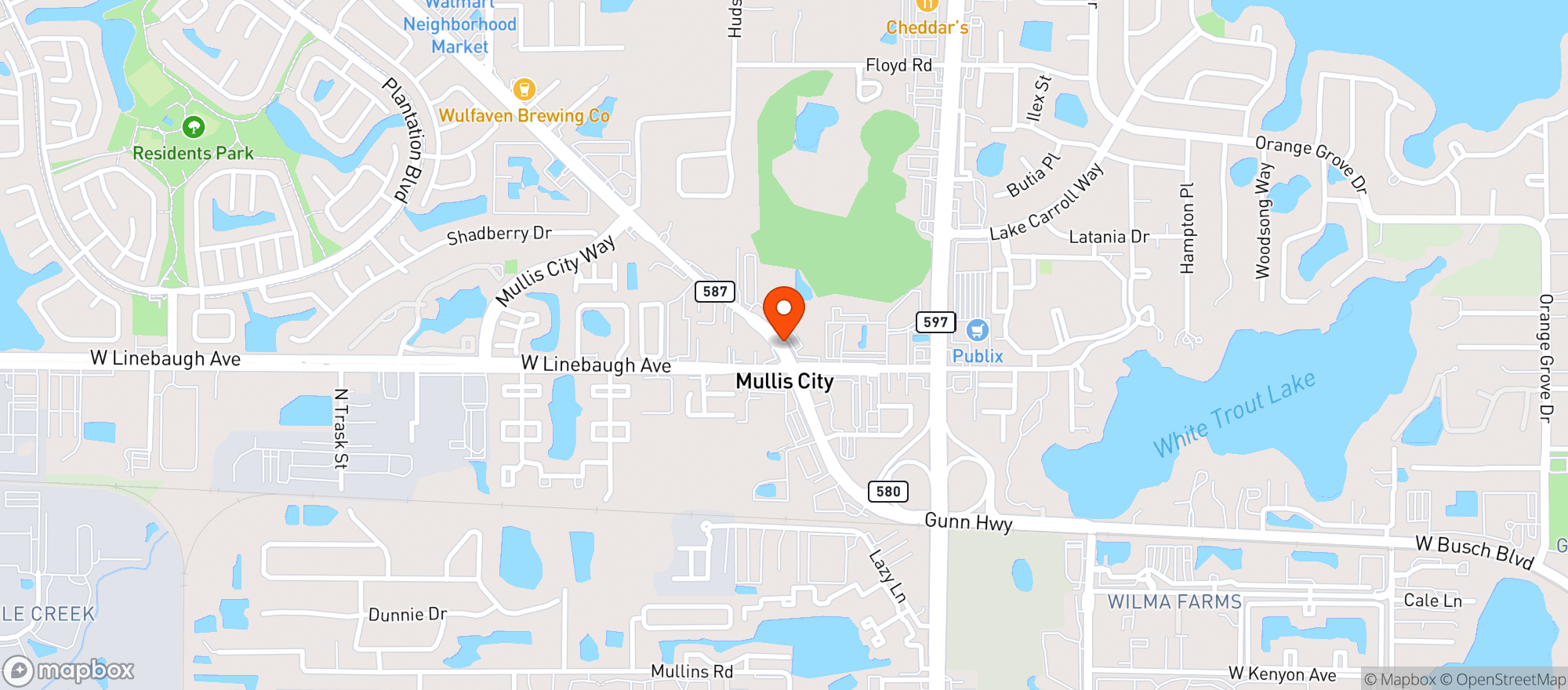 Map showing Thorntons