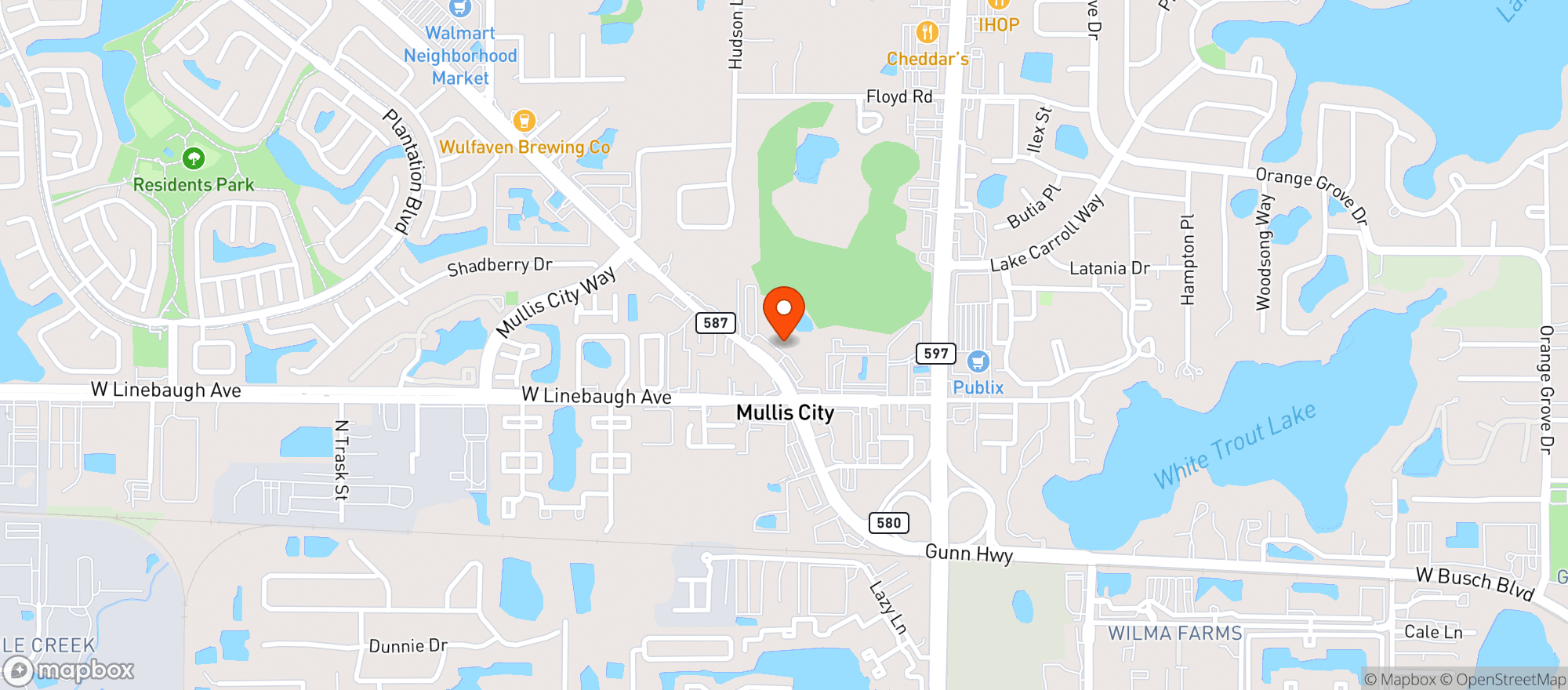 Map showing Gunn Smoke Shop