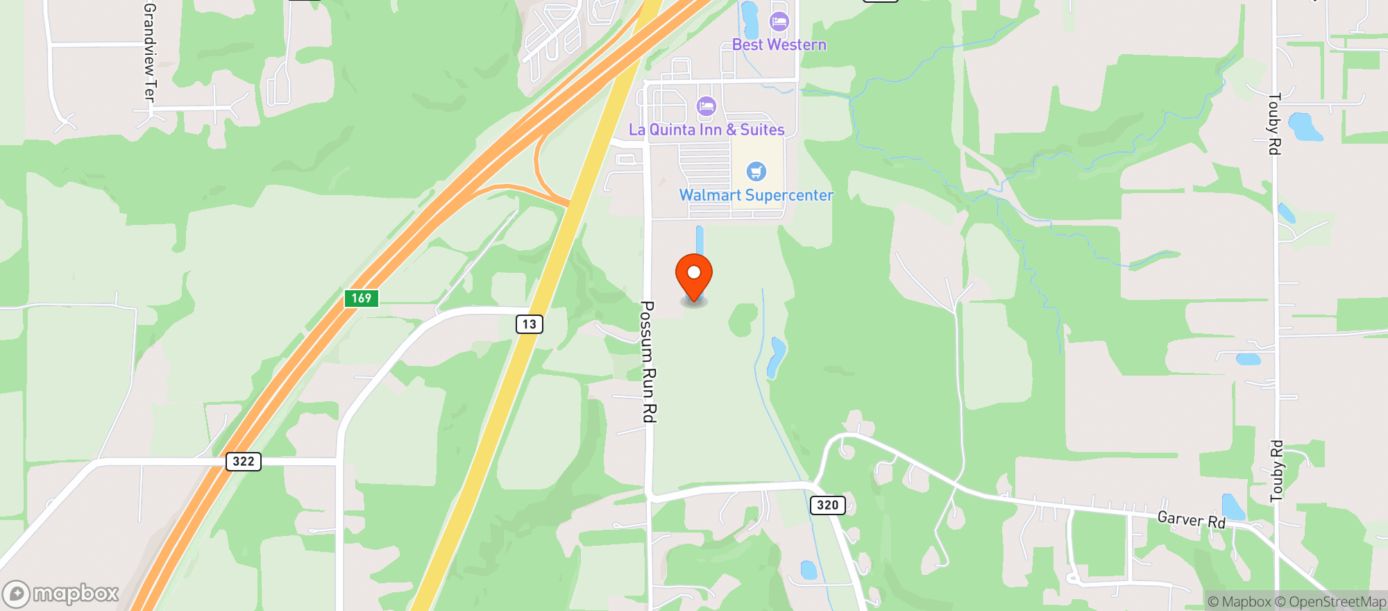 Map showing WALMART SUPERCENTER