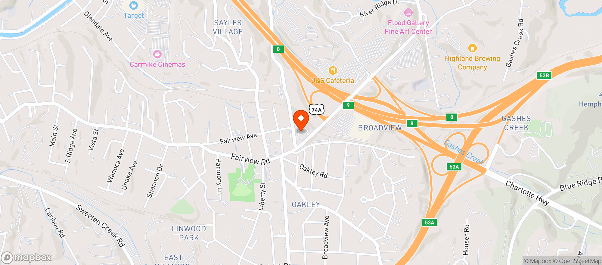 Map showing Eblen Short Stop 3 - 790 B Fairview
