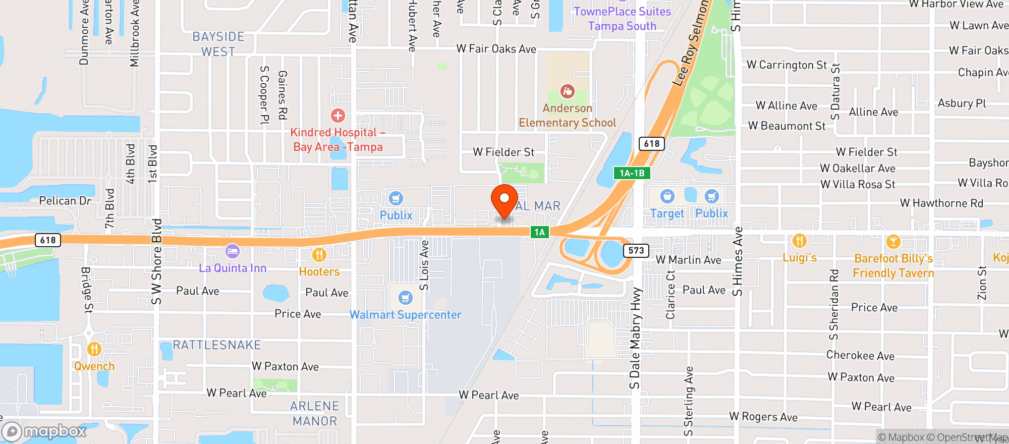 Map showing Fine Wine & Spirits Warehouse