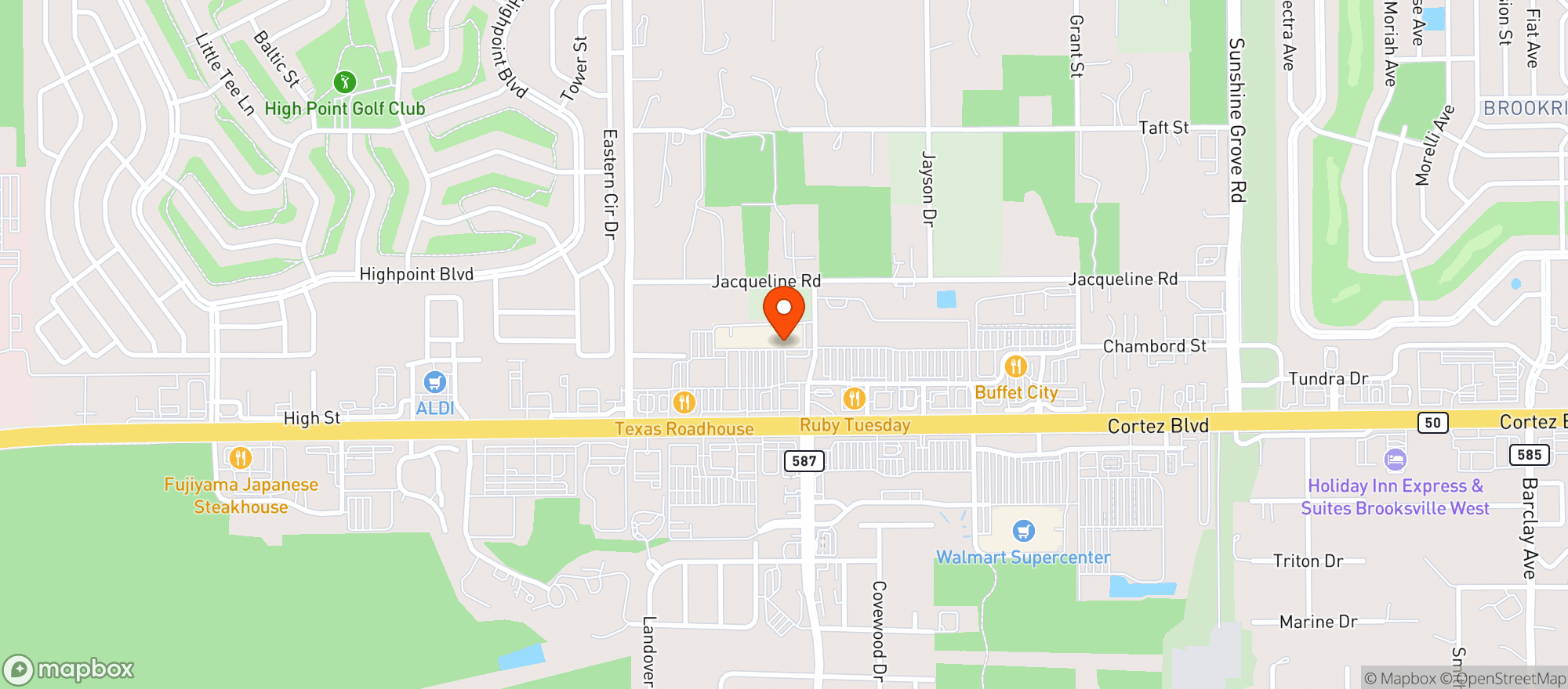 Map showing Pueblo Viejo Mexican Restaurant