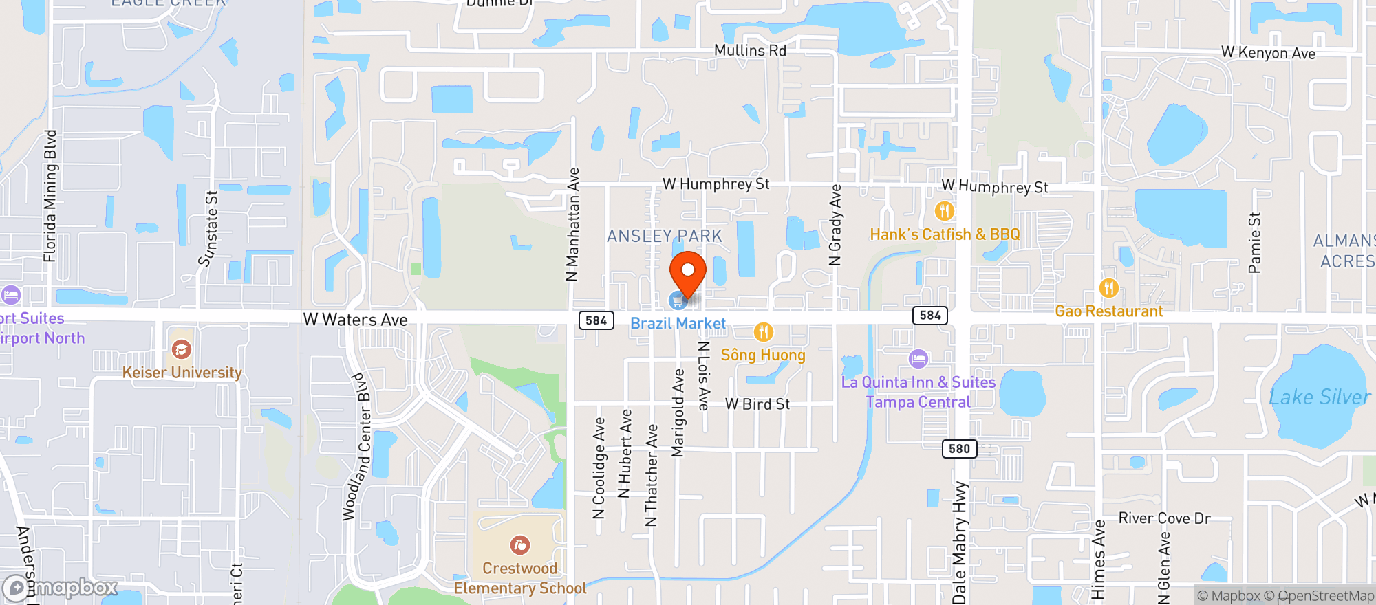 Map showing Mercedes Liquor Store
