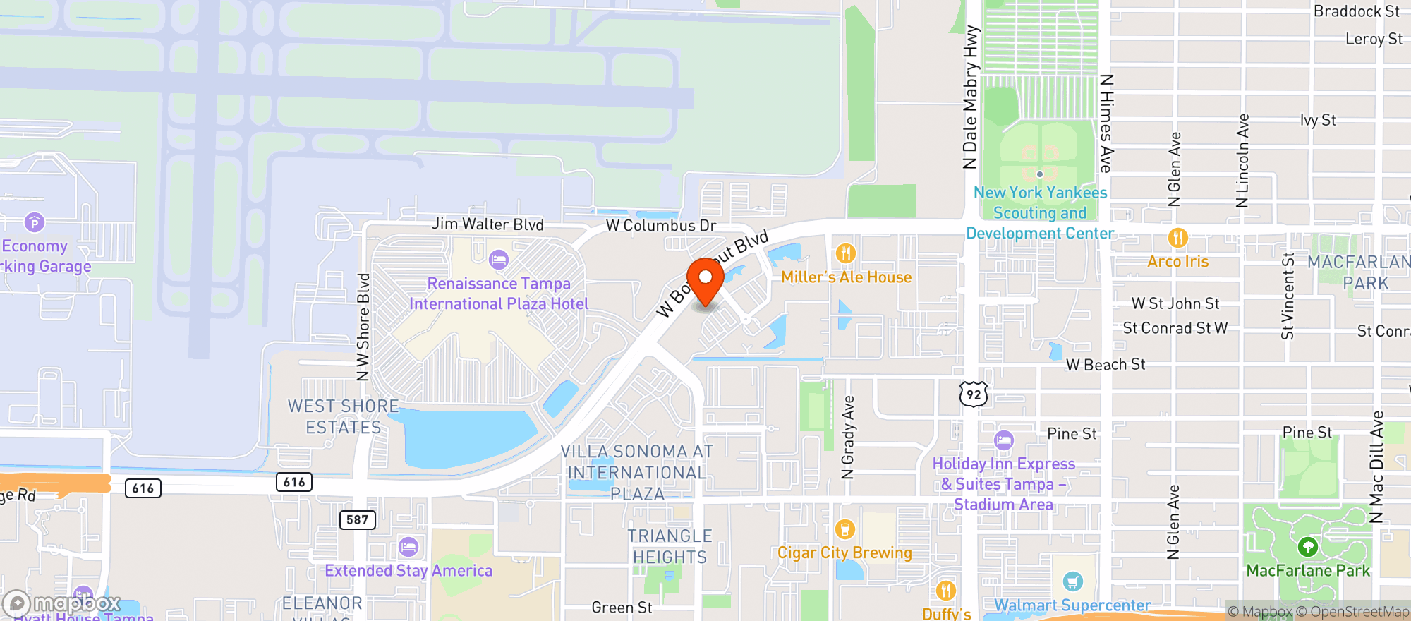 Map showing Del Frisco's Grille