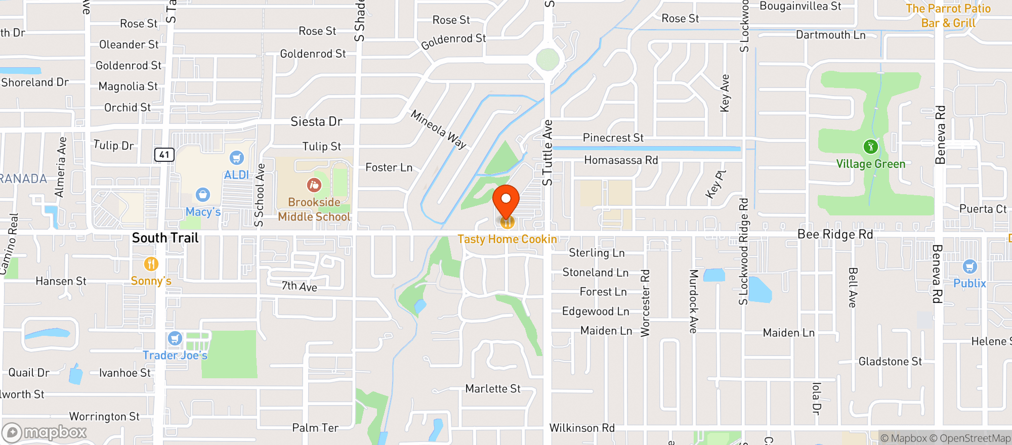 Map showing Tasty Home Cookin