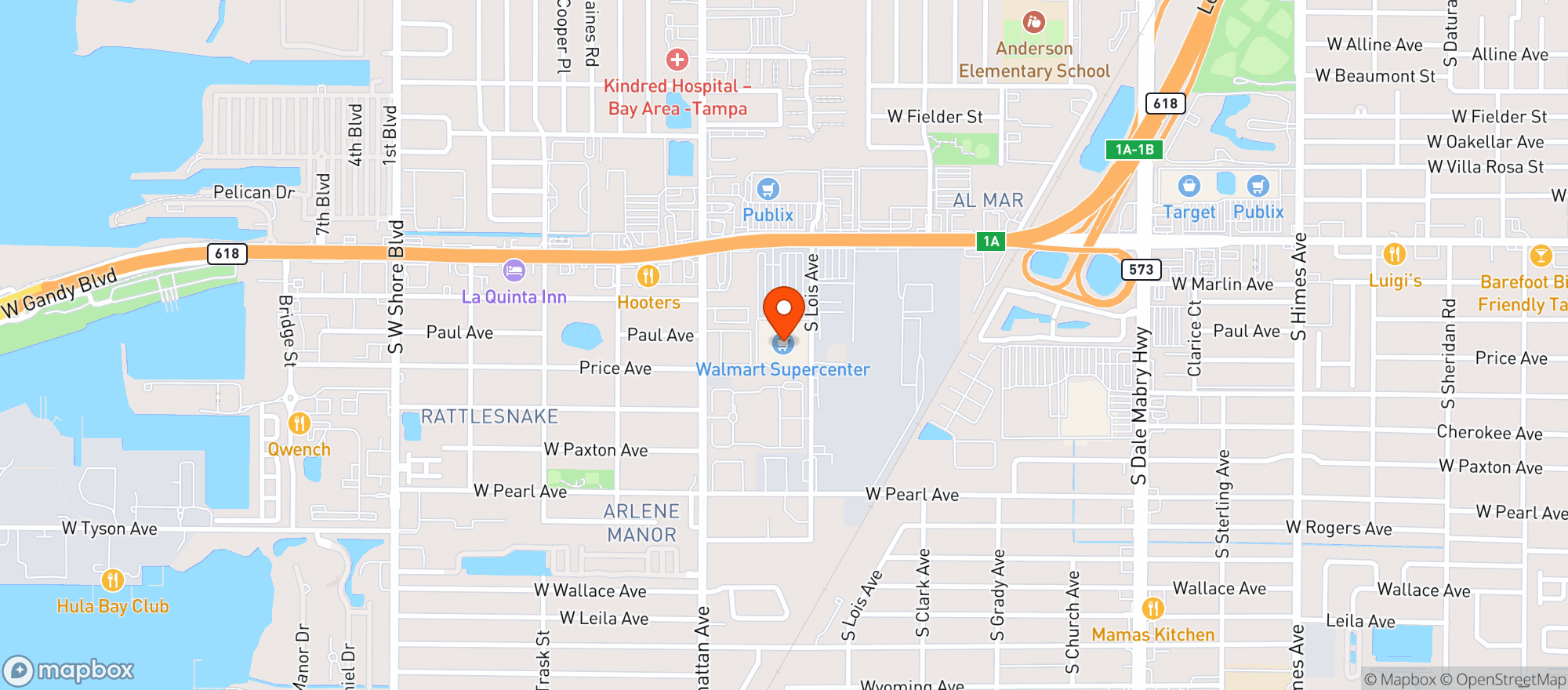Map showing Walmart Supercenter