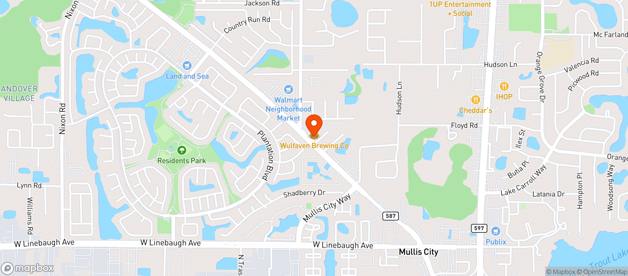 Map showing Wulfaven Brewing Company