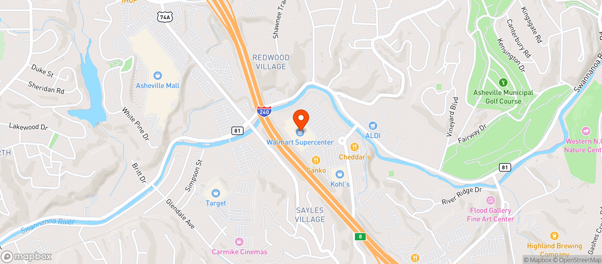 Map showing Walmart Supercenter