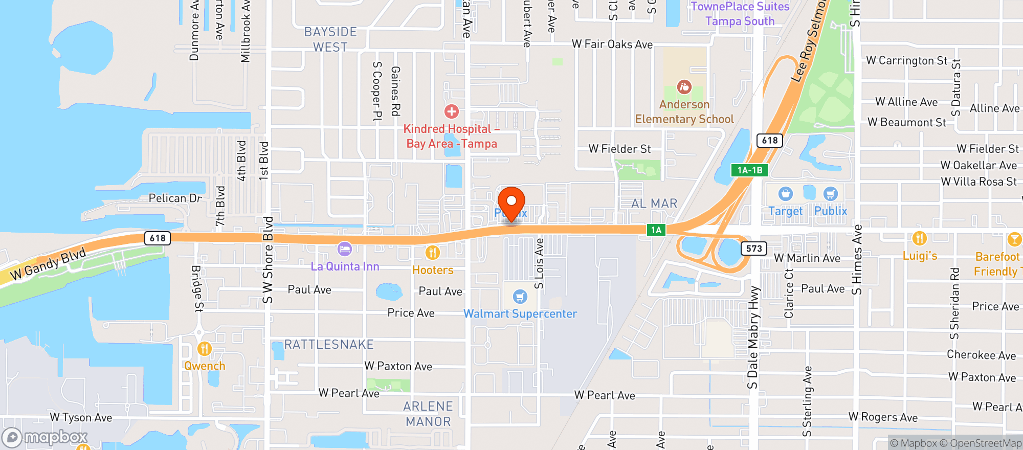 Map showing Publix Super Market