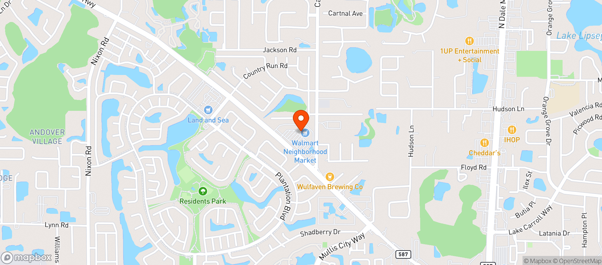 Map showing Walmart Neighborhood Ma #6548