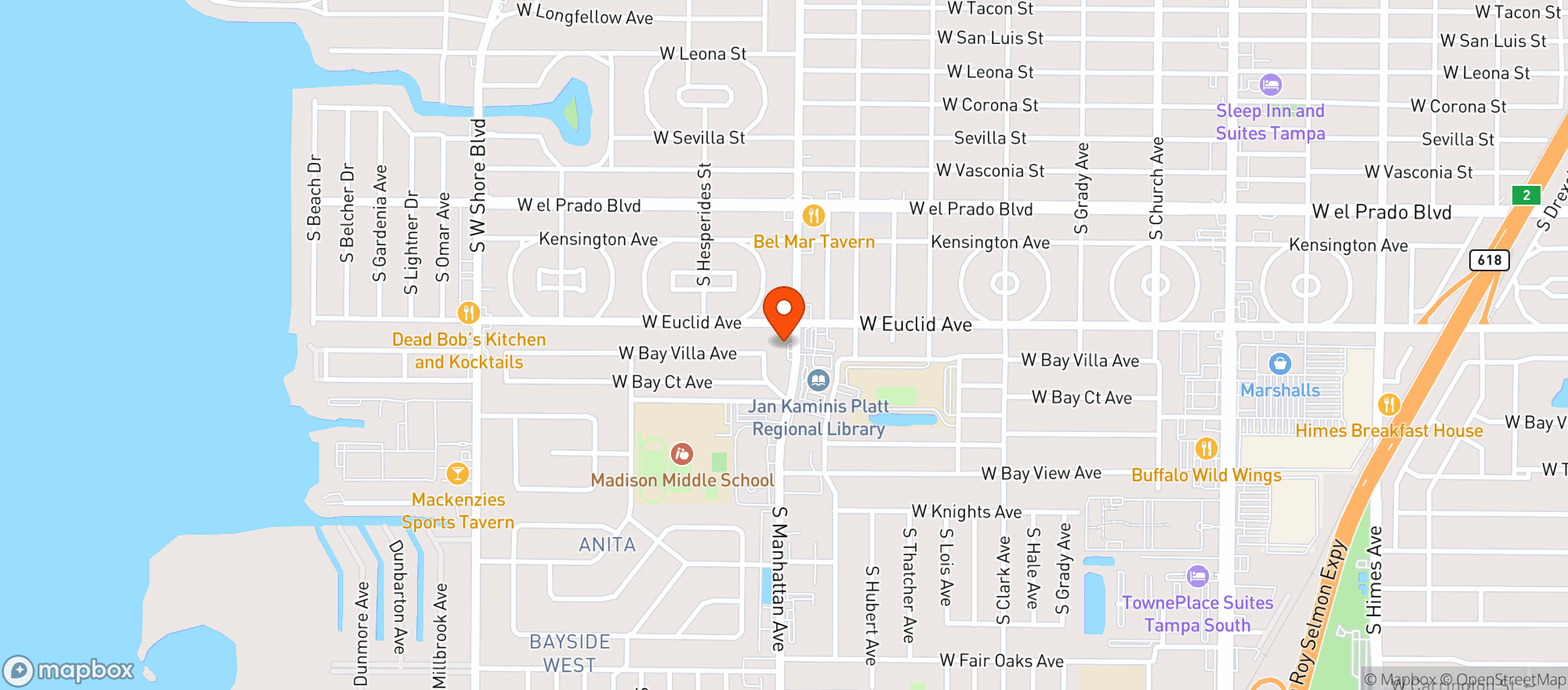 Map showing Parks Smoke Shop