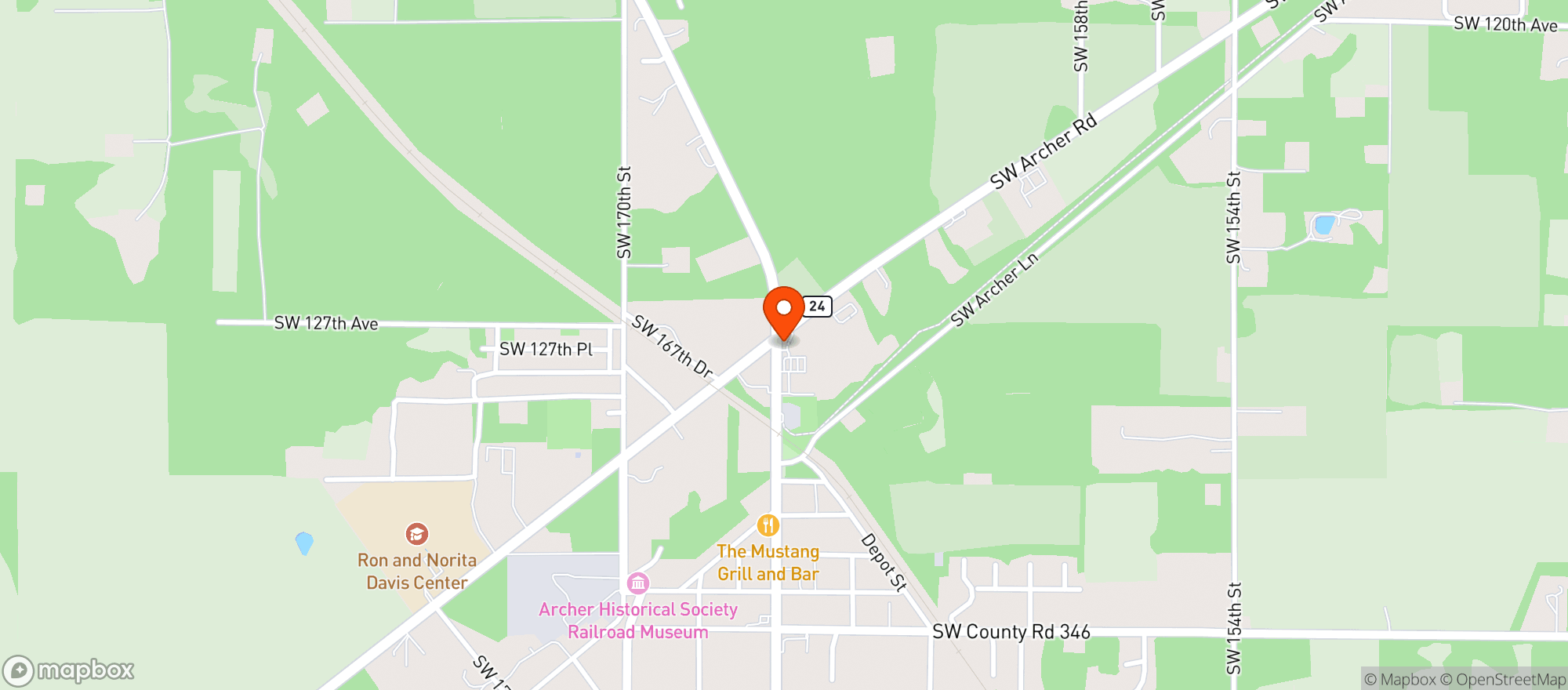 Map showing Circle K (12771 Sw Sr 45)