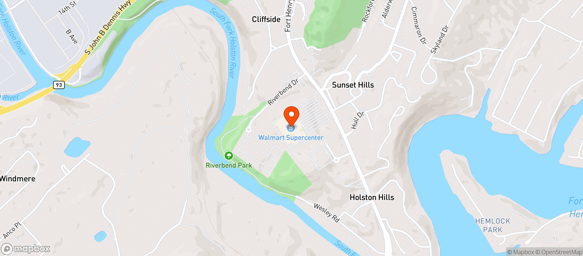 Map showing Walmart Supercenter