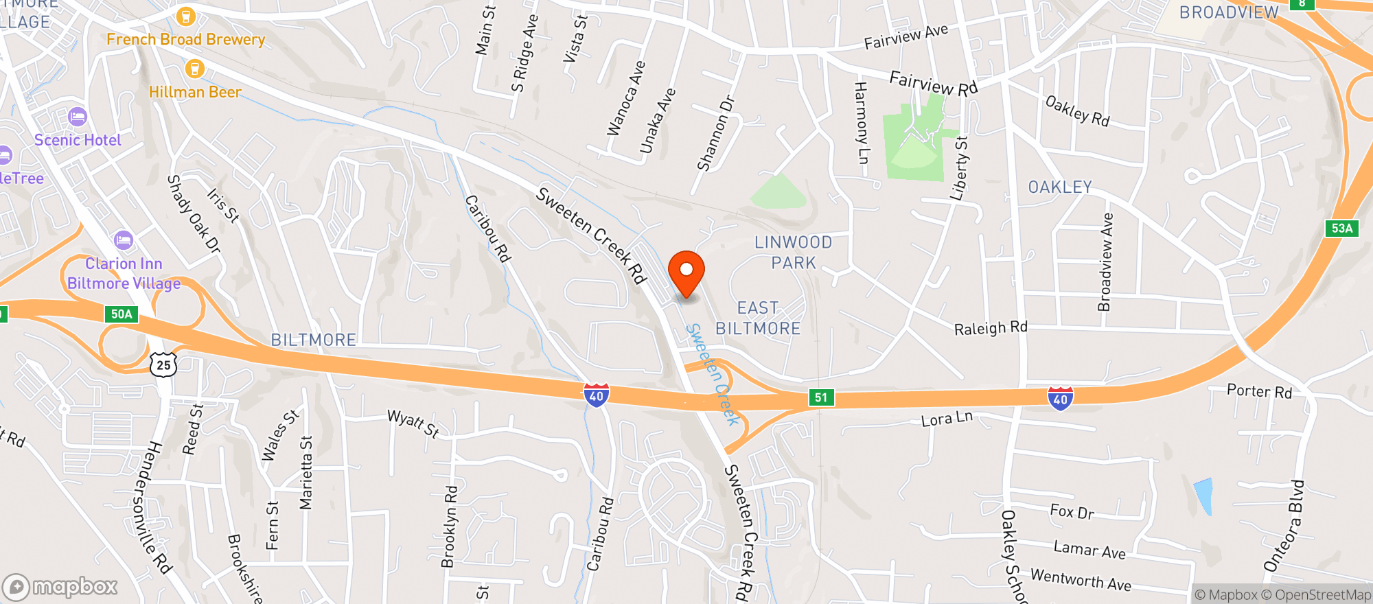 Map showing The Mule at Devil's Foot Beverage