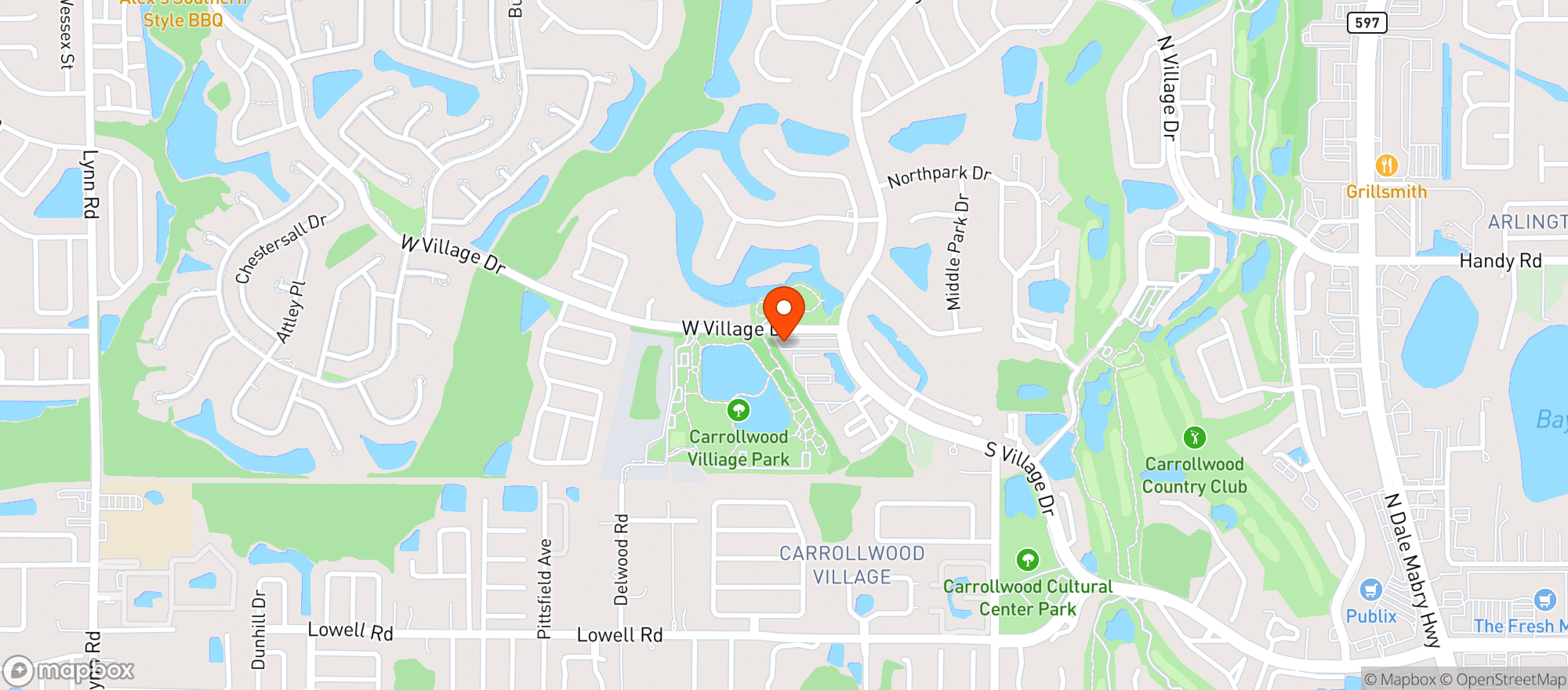 Map showing Carrollwood Market