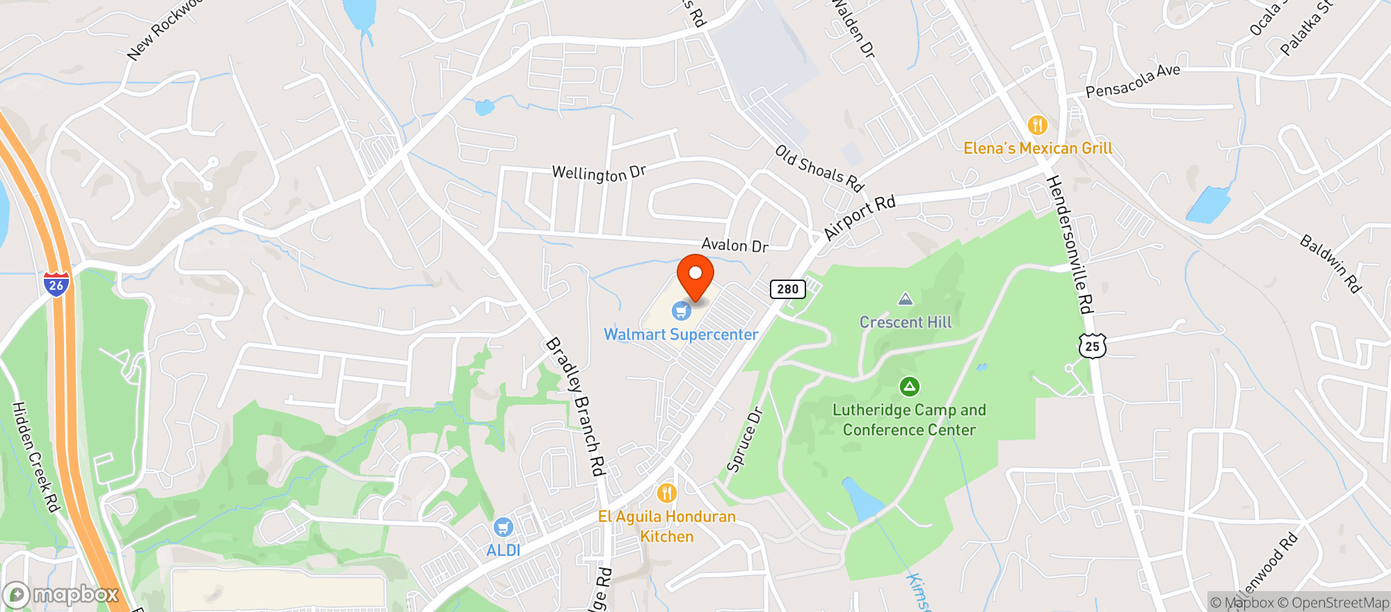 Map showing Walmart Supercenter