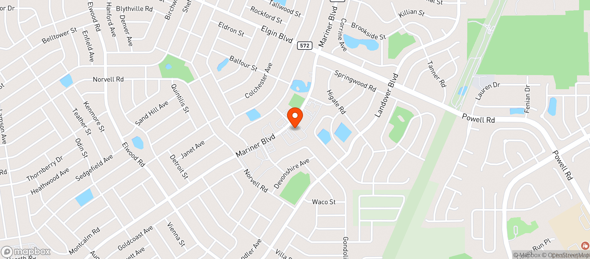 Map showing Springhill Lodge #521