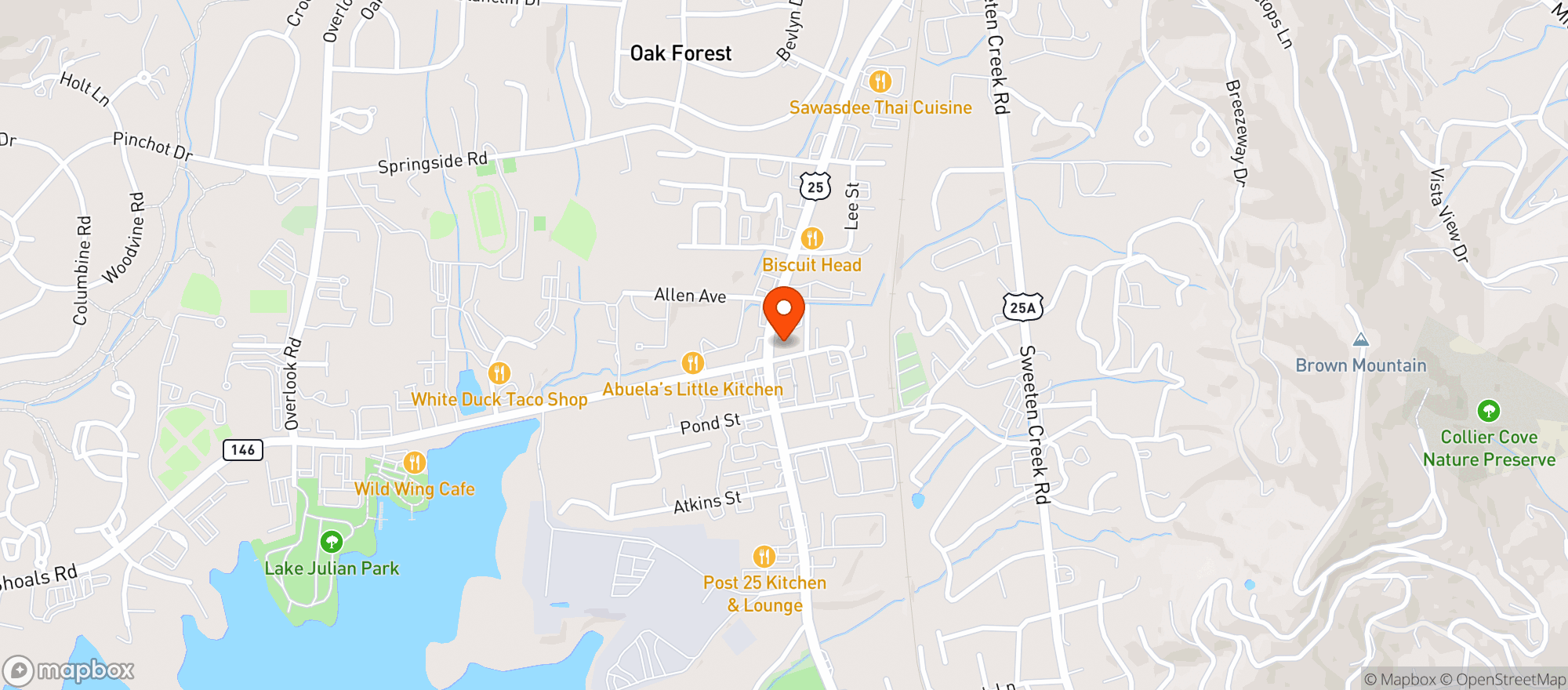 Map showing Smoke Rings - Asheville/miller Road