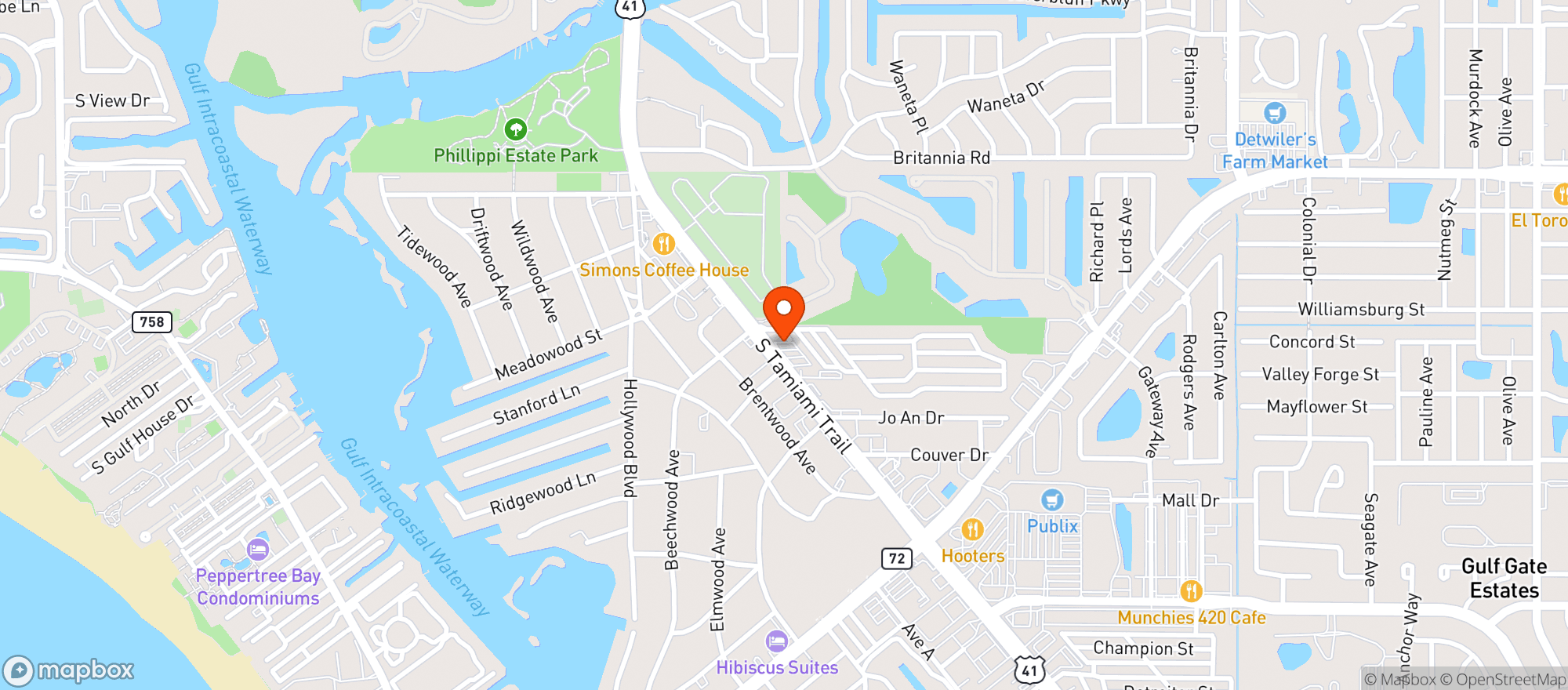 Map showing Samba Brazilian Steakhouse