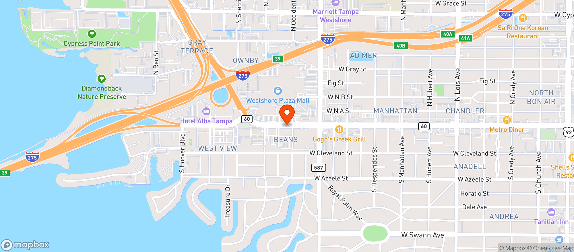 Map showing Publix Super Market