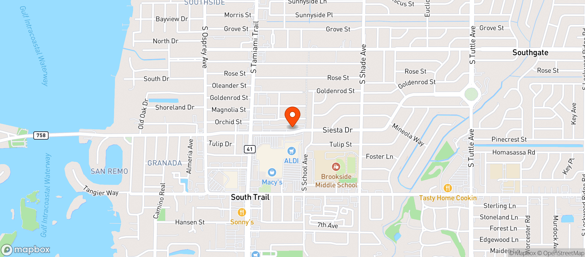 Map showing Baker & Wife