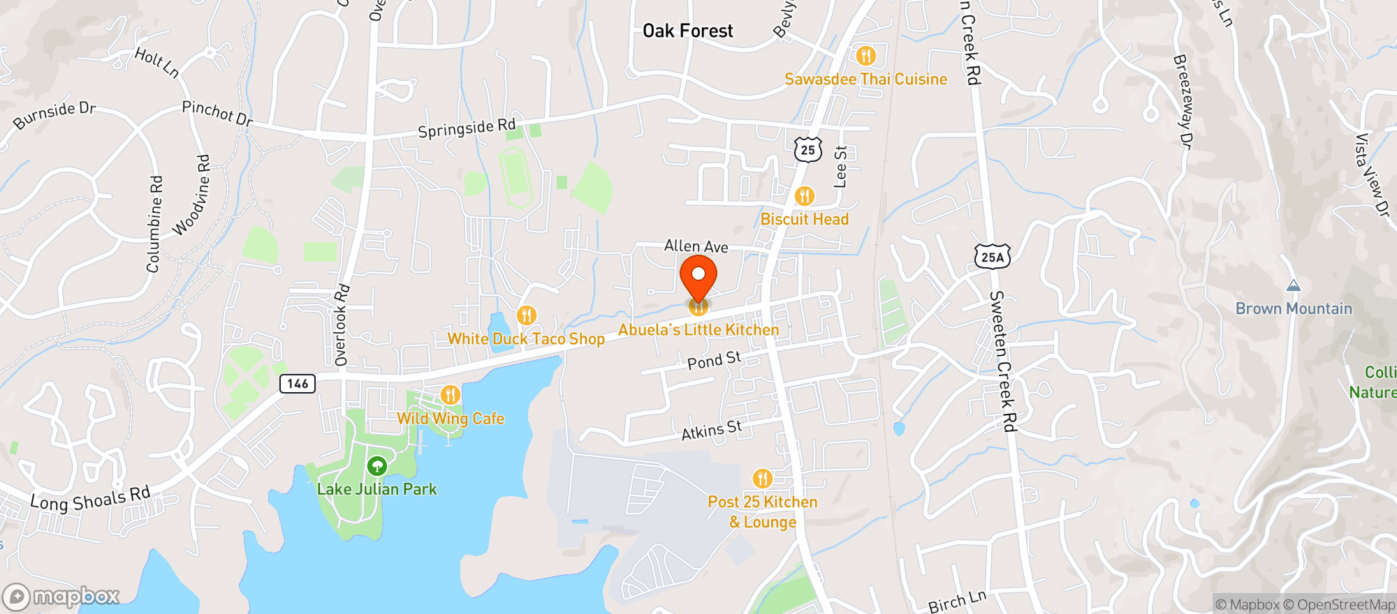 Map showing Abuelas Little Kitchen