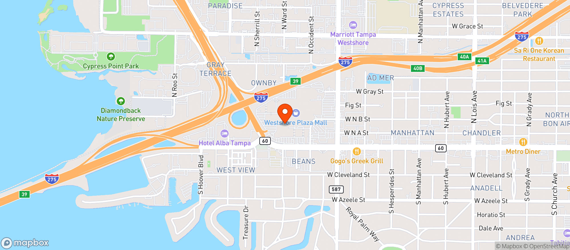 Map showing (c)palm Restaurant