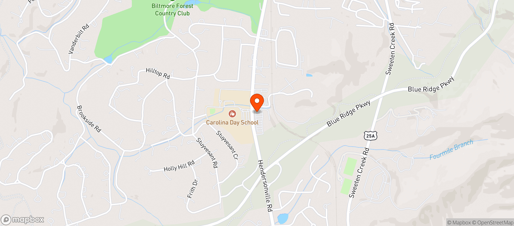 Map showing Fresh Market - Hendersonville Road