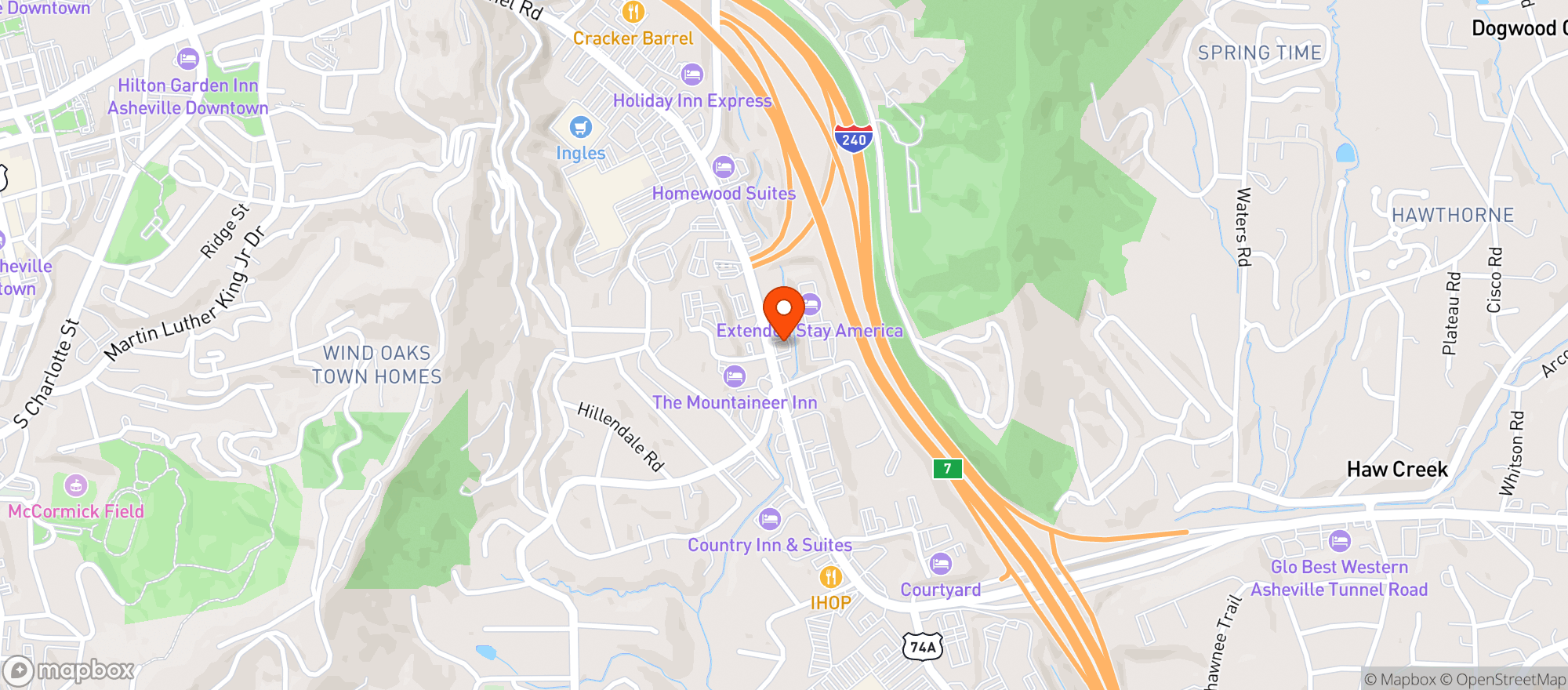 Map showing Vitamin Shoppe - Asheville