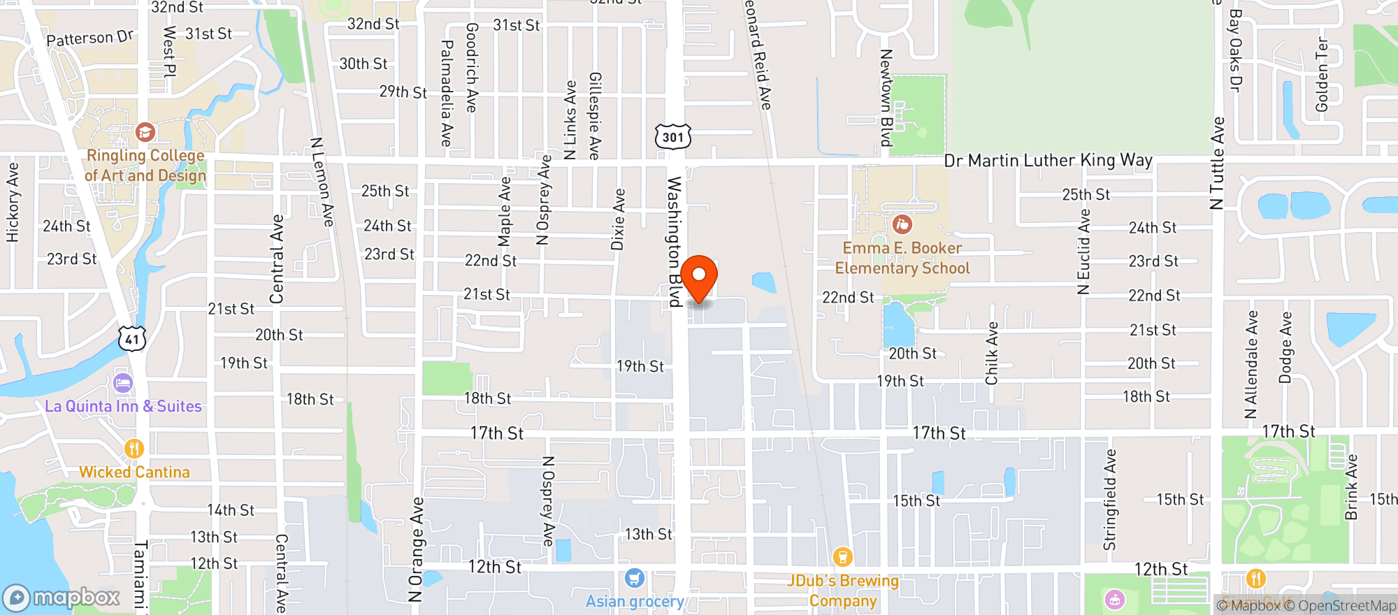 Map showing Sarasota Marathon