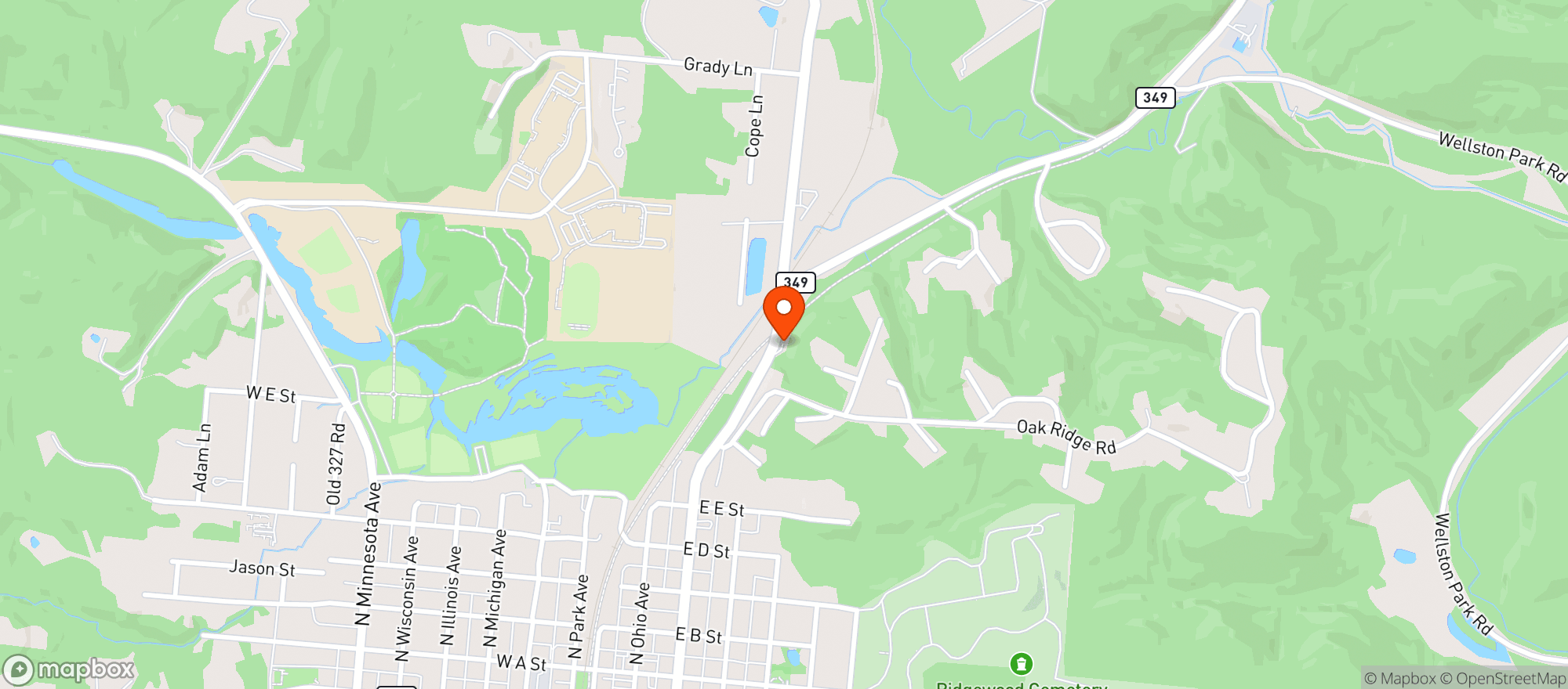 Map showing Lackeys Pdq