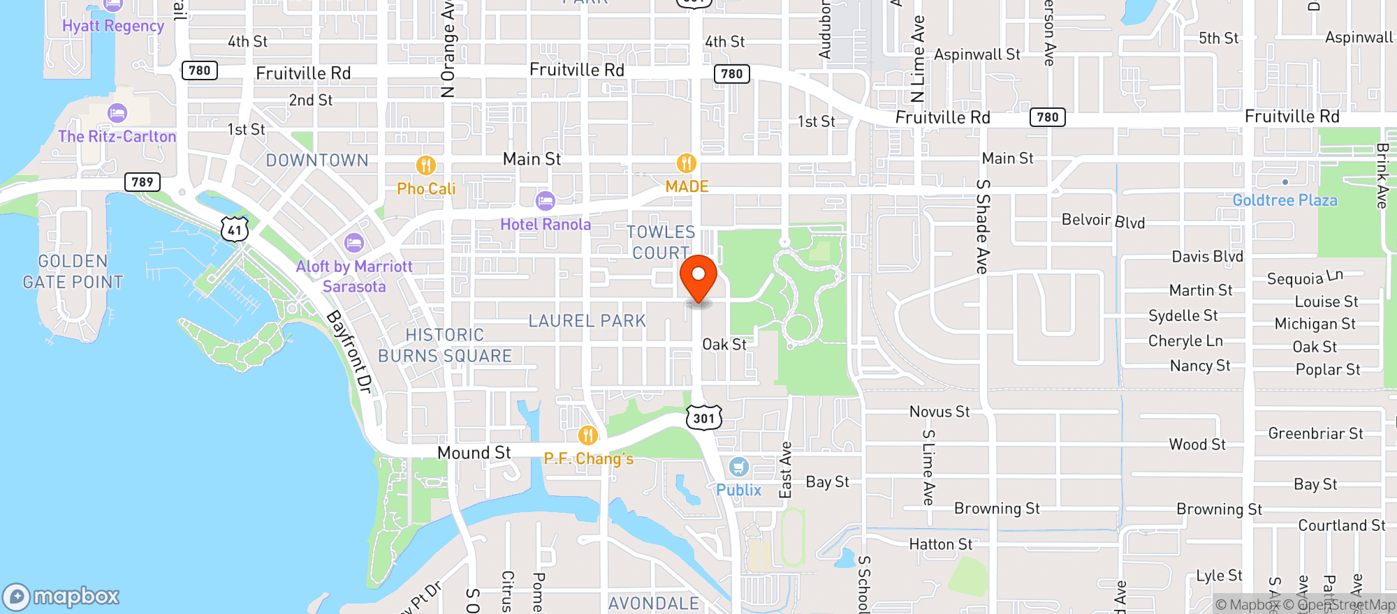 Map showing 7 Eleven