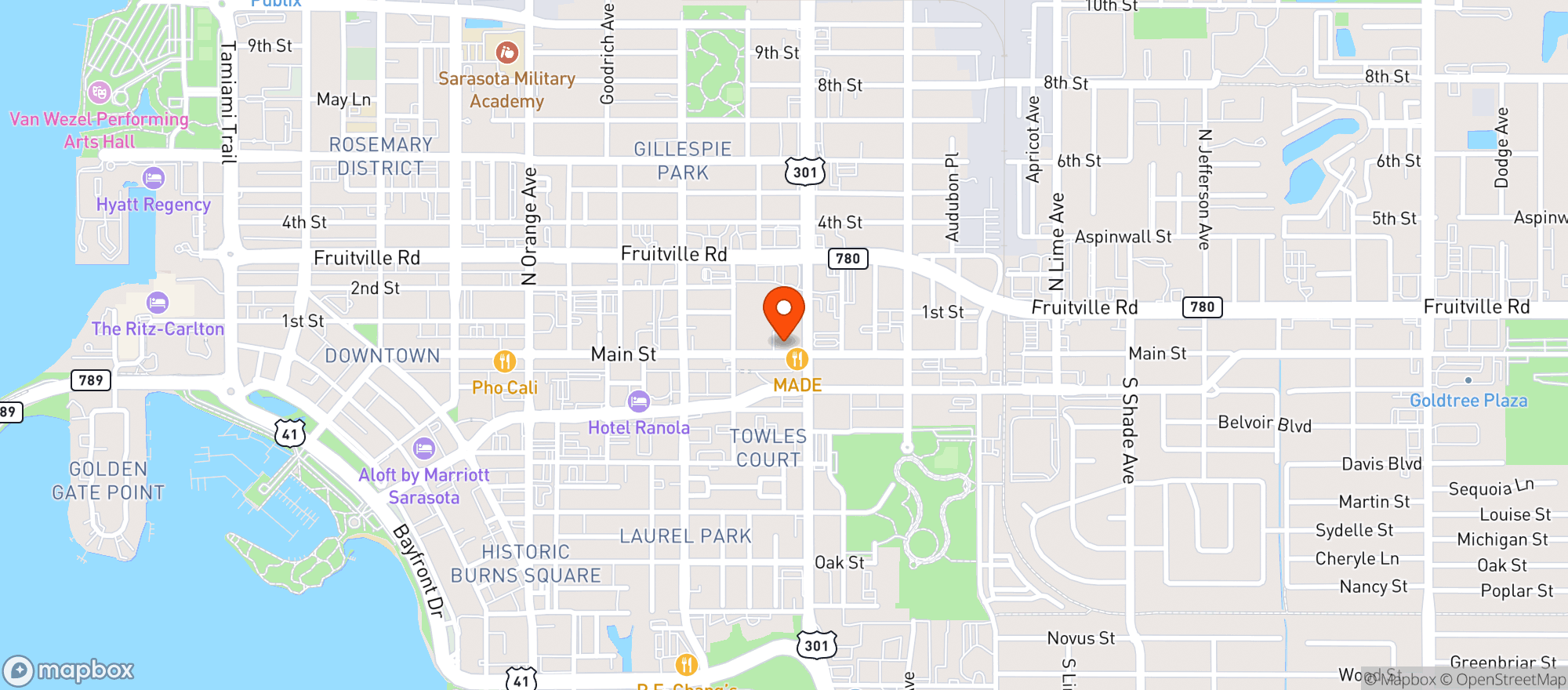 Map showing Hollywood Stadium 20 #467