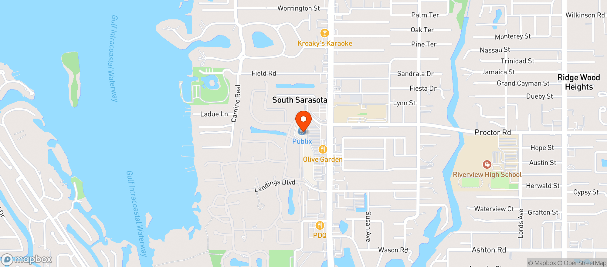 Map showing Publix