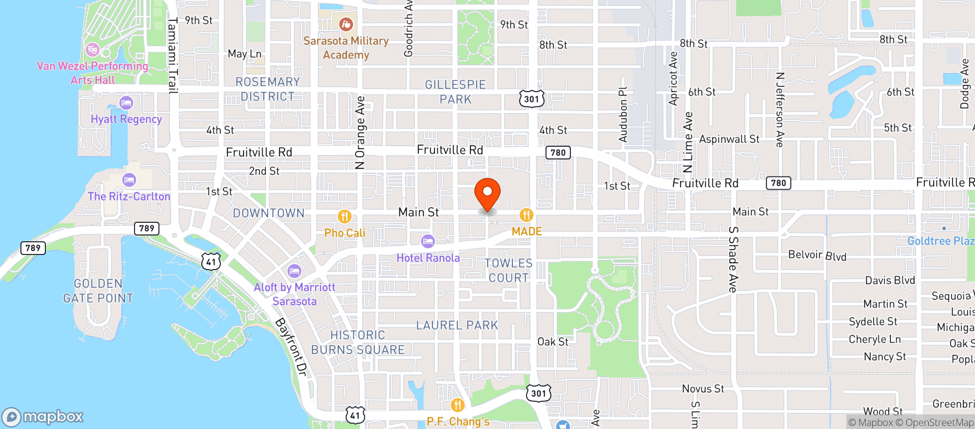 Map showing 101 Smoke Shop - Sarasota