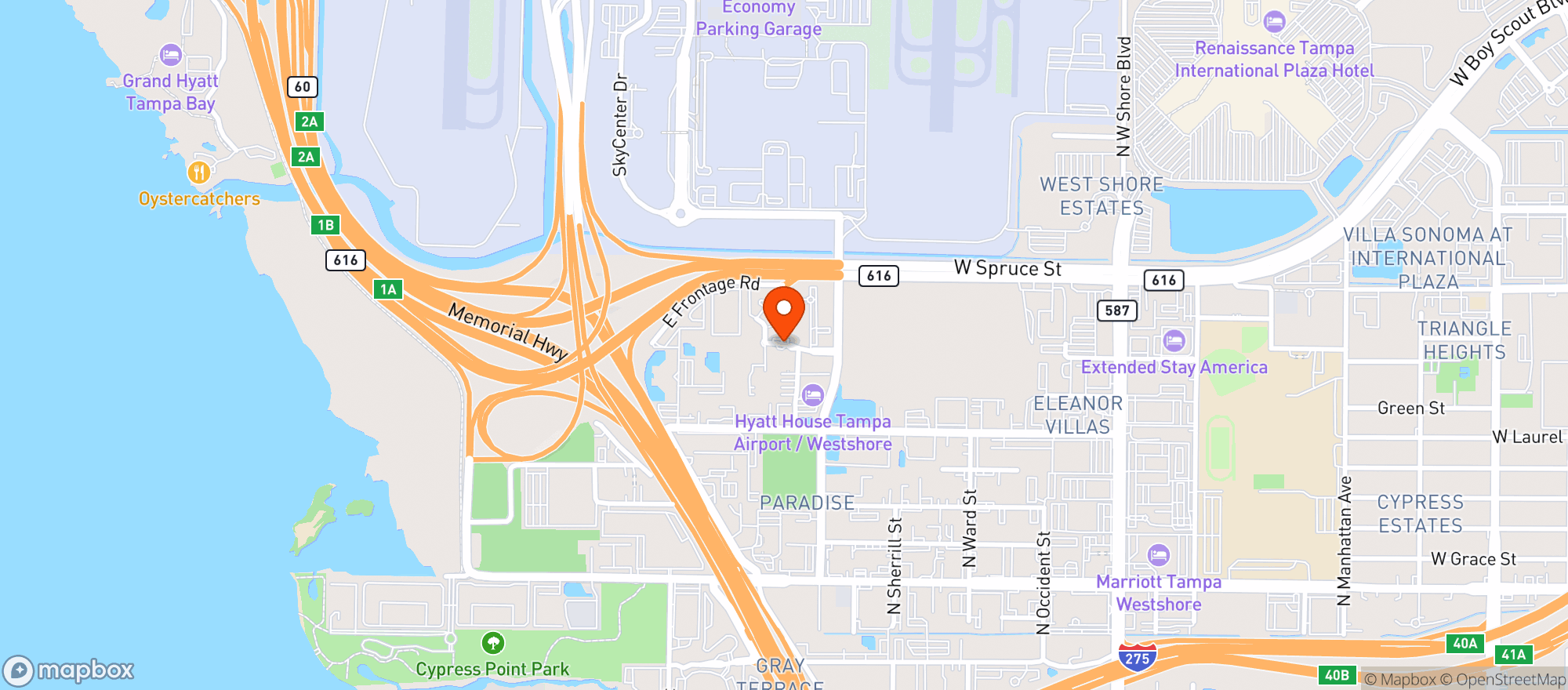 Map showing Hilton Garden Inn