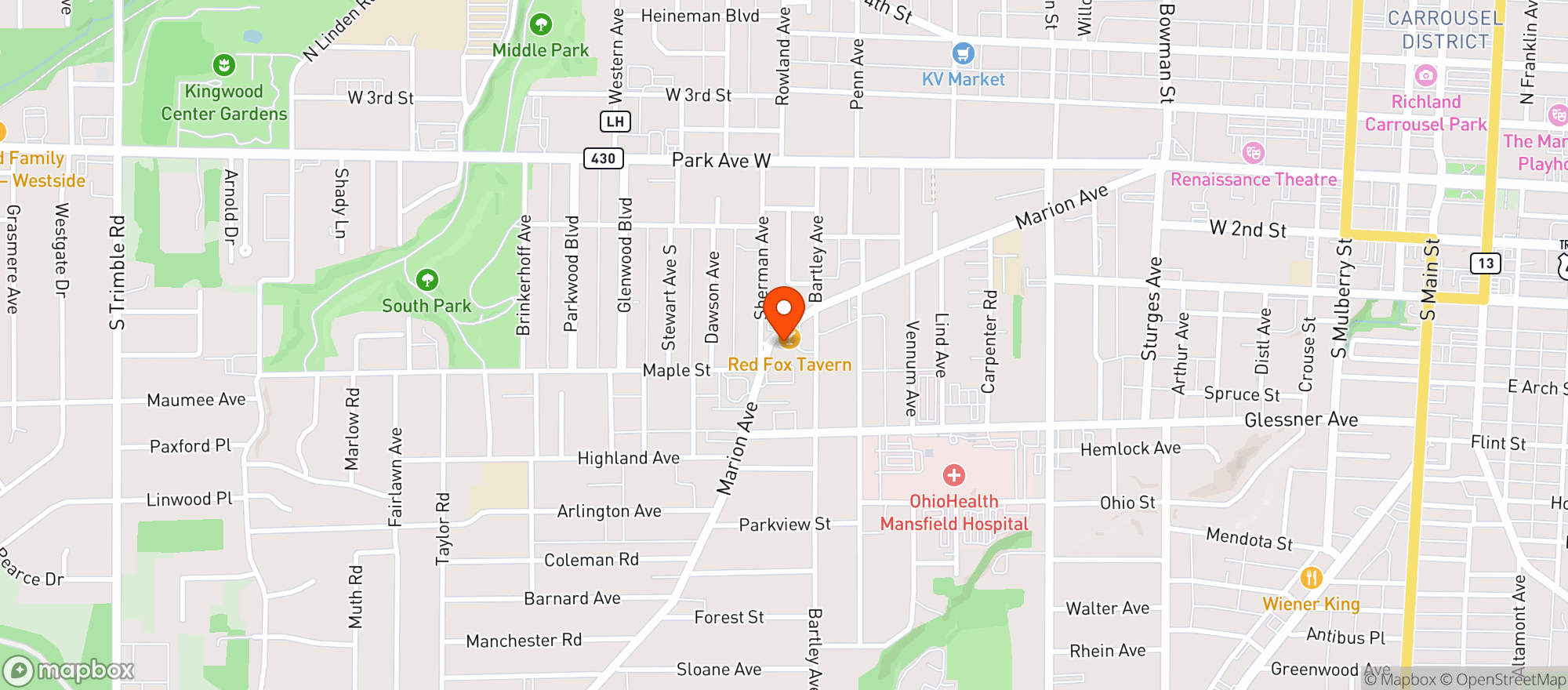 Map showing J & J FOOD MART
