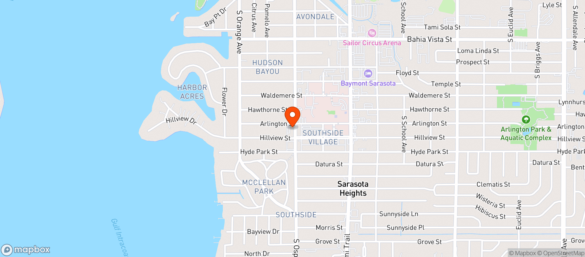 Map showing Osteria At Southside
