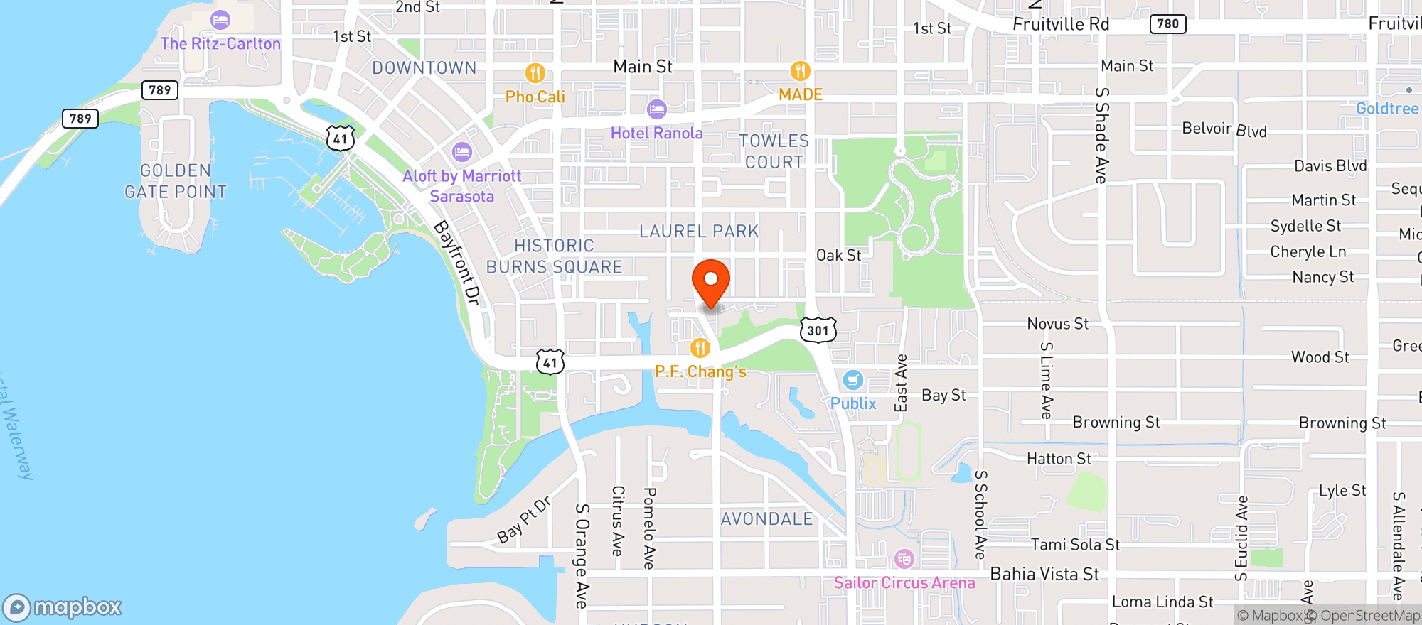Map showing Tamiami Tap