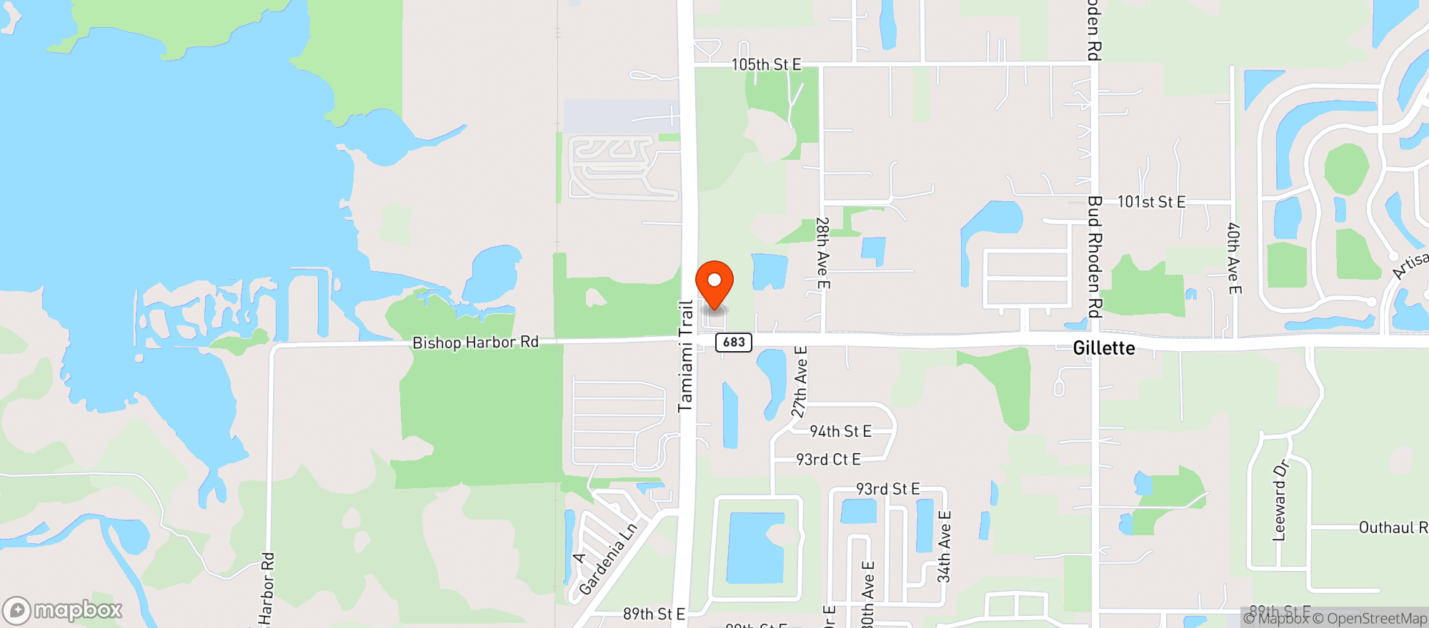 Map showing Circle K - Palmetto