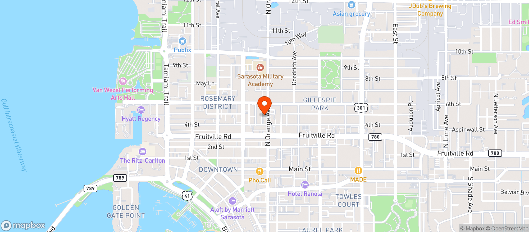 Map showing Pazzo On Orange