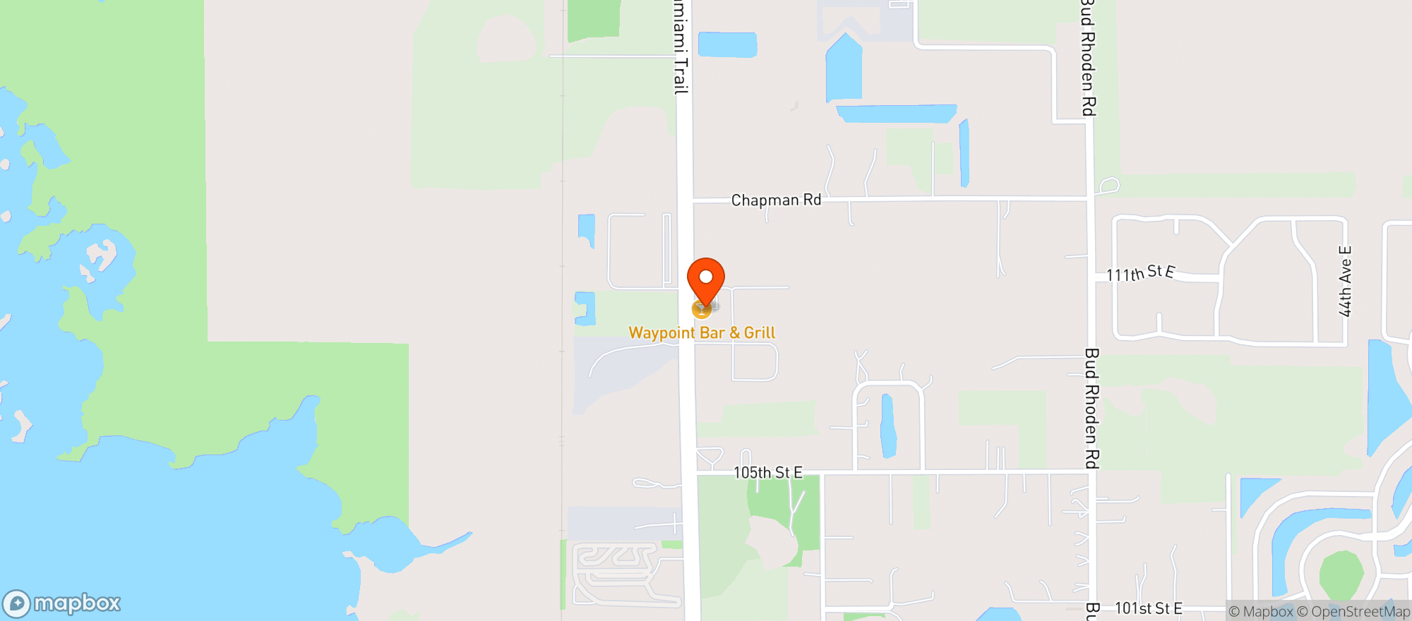 Map showing Waypoint Bar & Grill