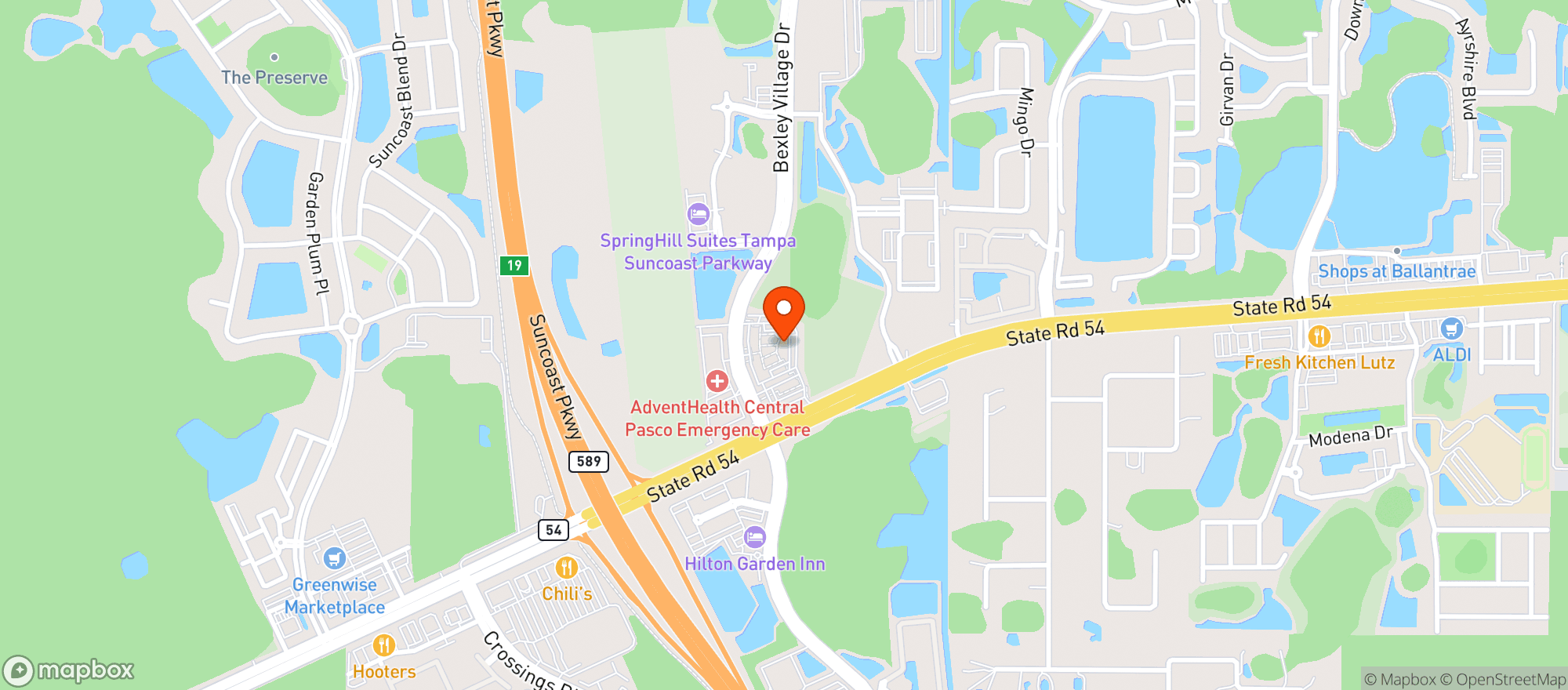 Map showing Spankys Place